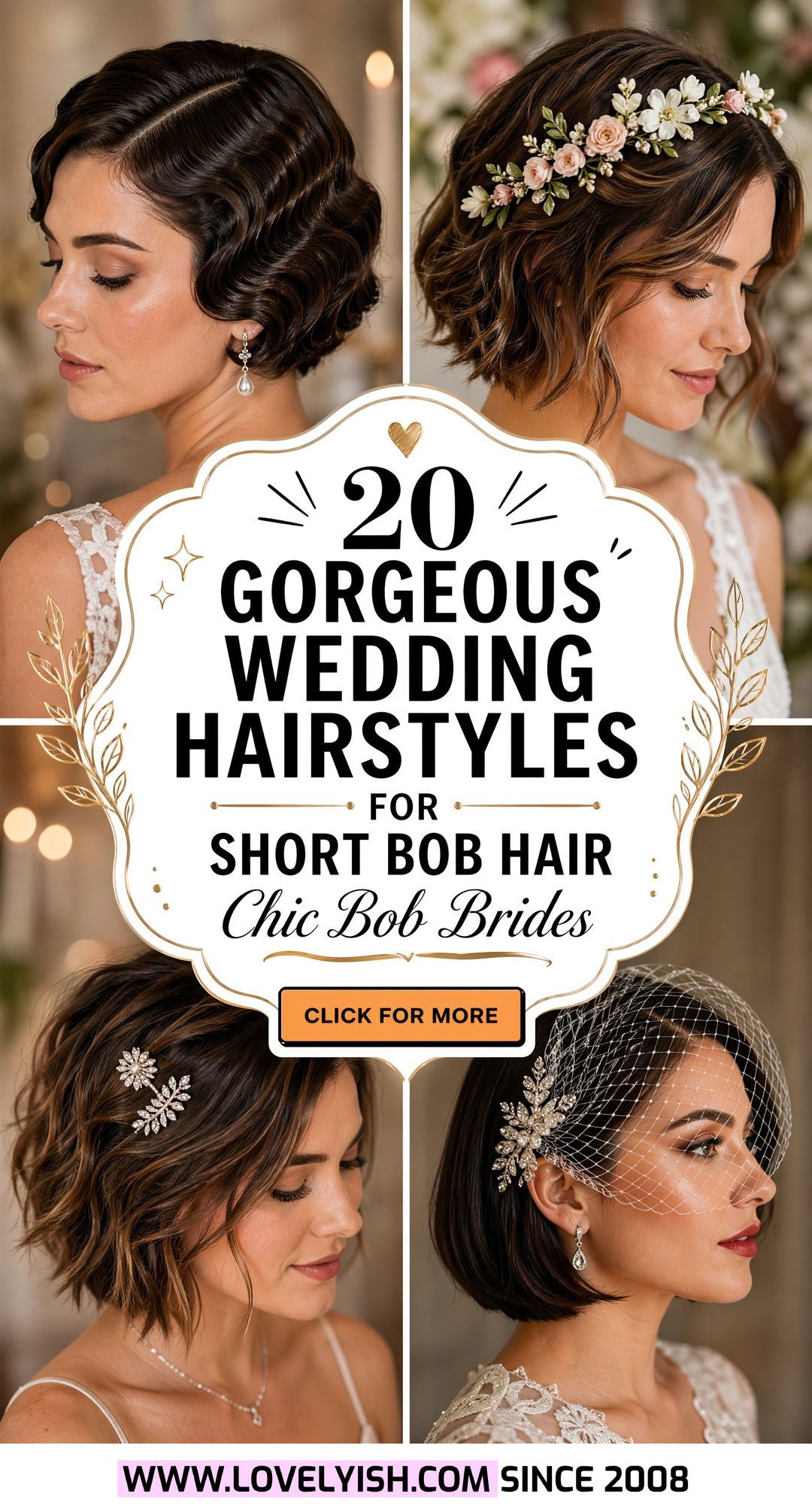 20 Gorgeous Wedding Hairstyles for Short Bob Hair Ideas - 20 Gorgeous Wedding Hairstyles for Short Bob Hair Ideas