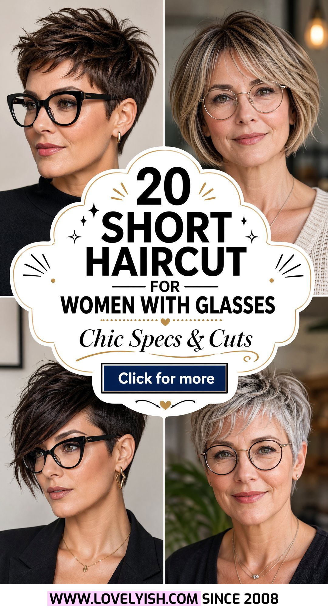 20 Highly Flattering Short Haircut For Women With Glasses - 20 Highly Flattering Short Haircut For Women With Glasses
