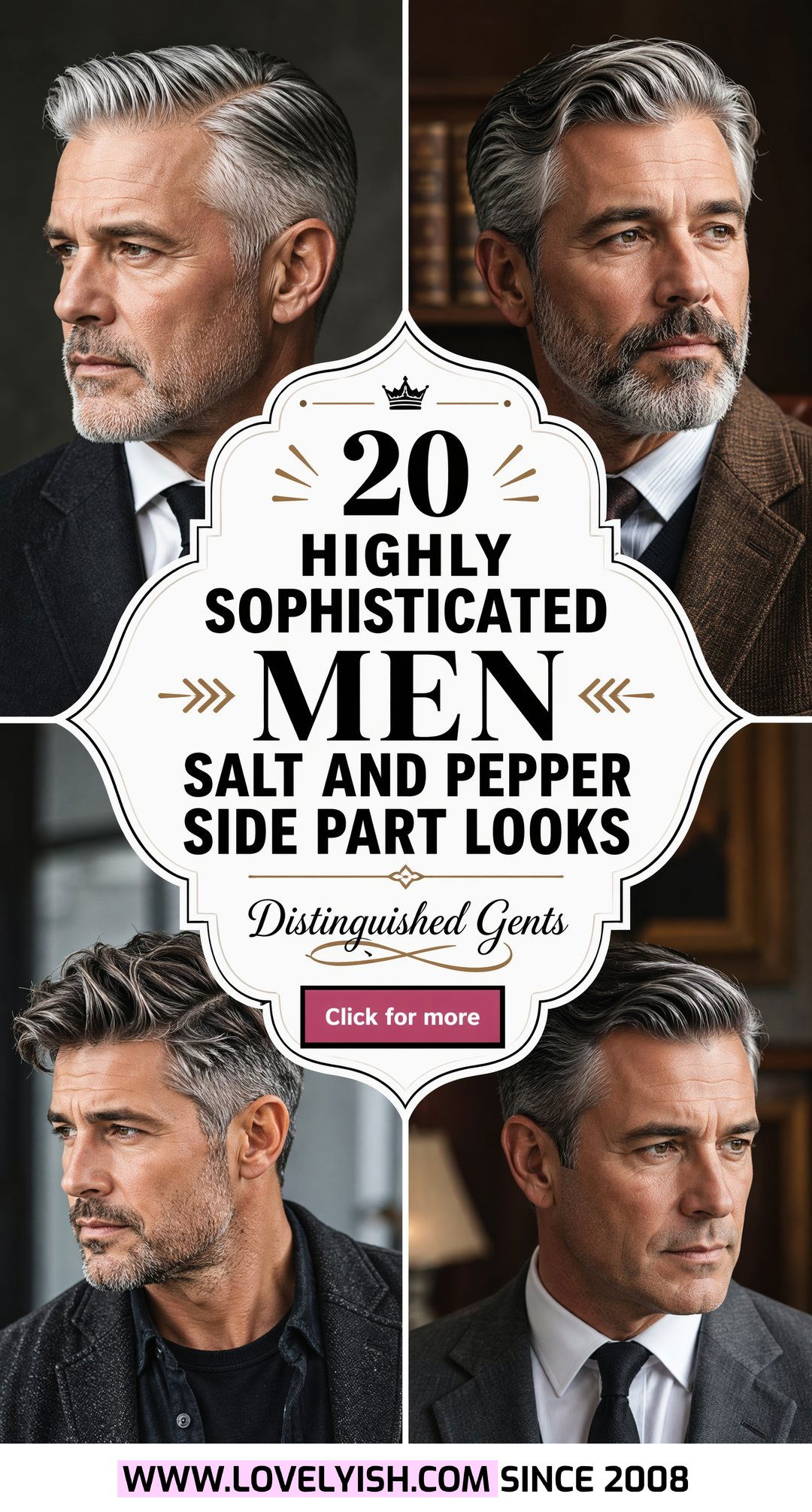 20 Highly Sophisticated Men Salt and Pepper Side Part Looks - 20 Highly Sophisticated Men Salt and Pepper Side Part Looks