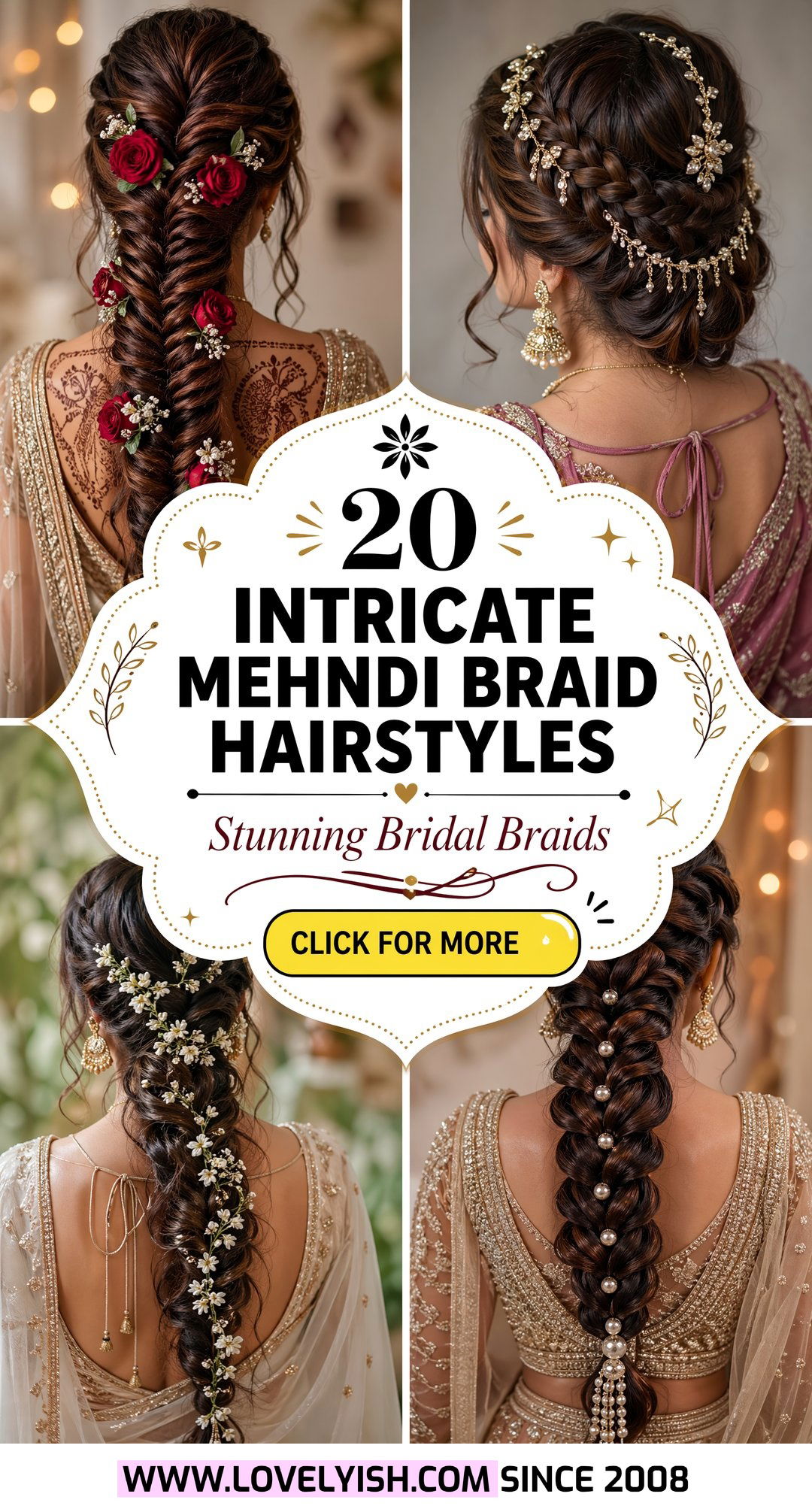 20 Intricate Mehndi Braid Hairstyles for Your Bridal Look - 20 Intricate Mehndi Braid Hairstyles for Your Bridal Look