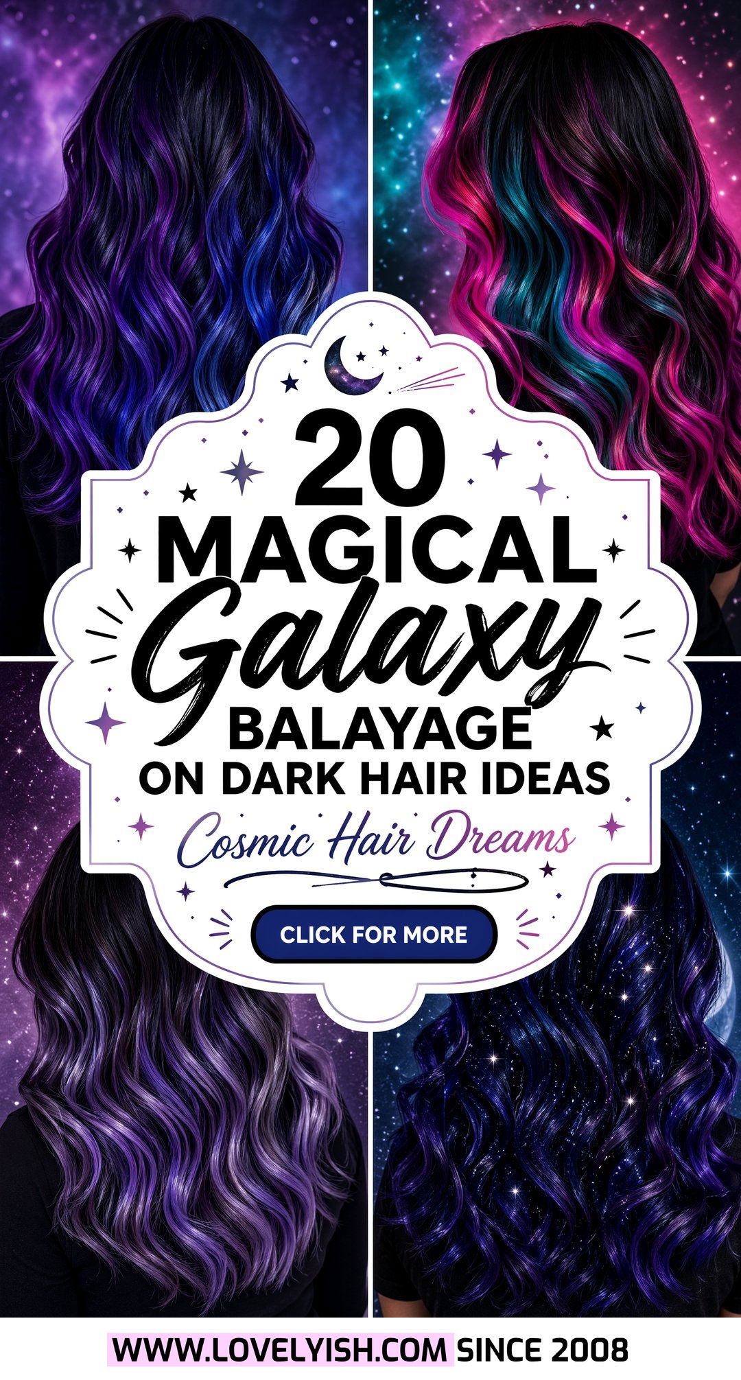 20 Magical Galaxy Balayage On Dark Hair Ideas to Inspire - 20 Magical Galaxy Balayage On Dark Hair Ideas to Inspire