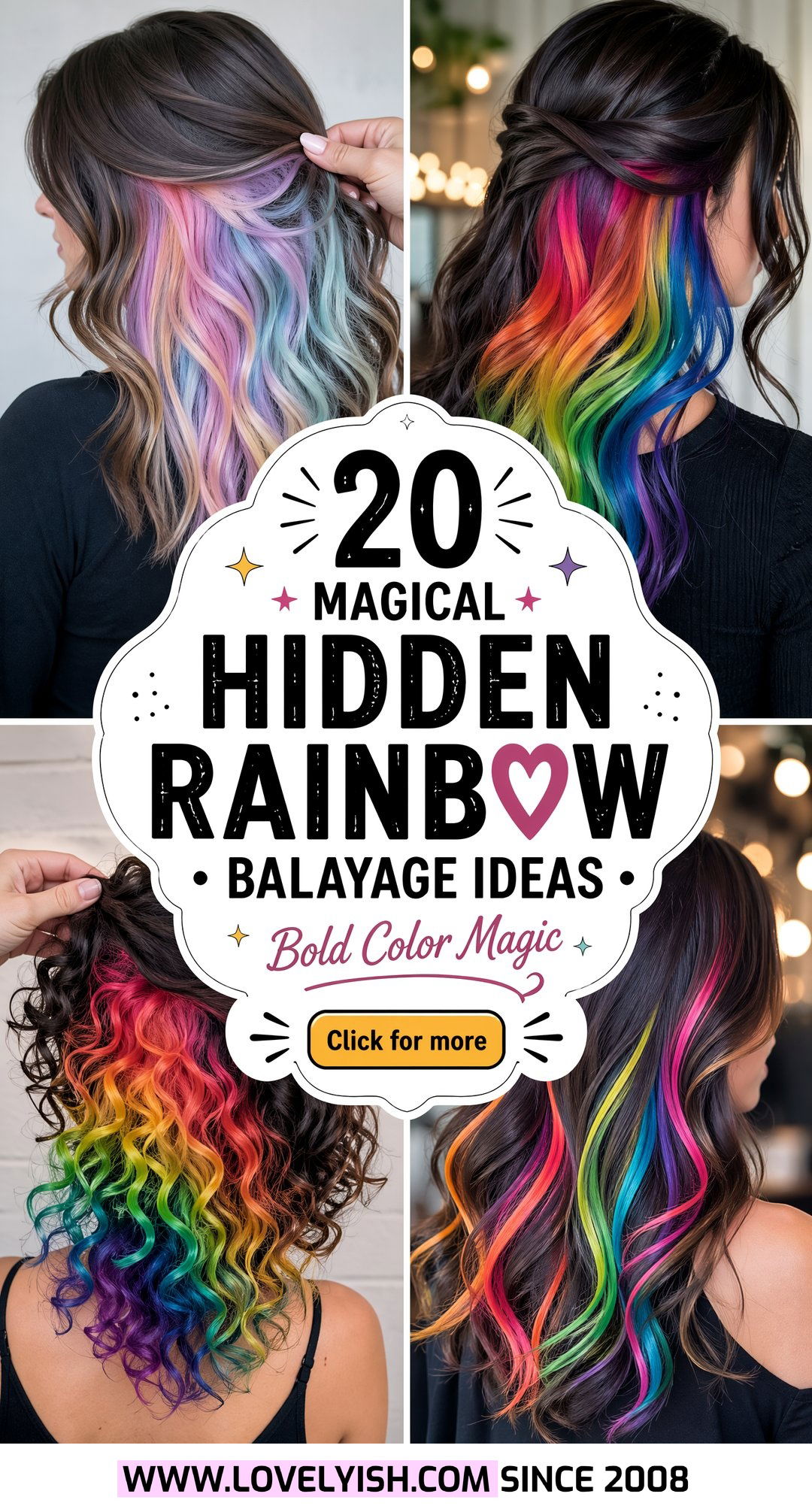 20 Magical Hidden Rainbow Balayage Ideas for Bold Color - 20 Magical Hidden Rainbow Balayage Ideas for Bold Color