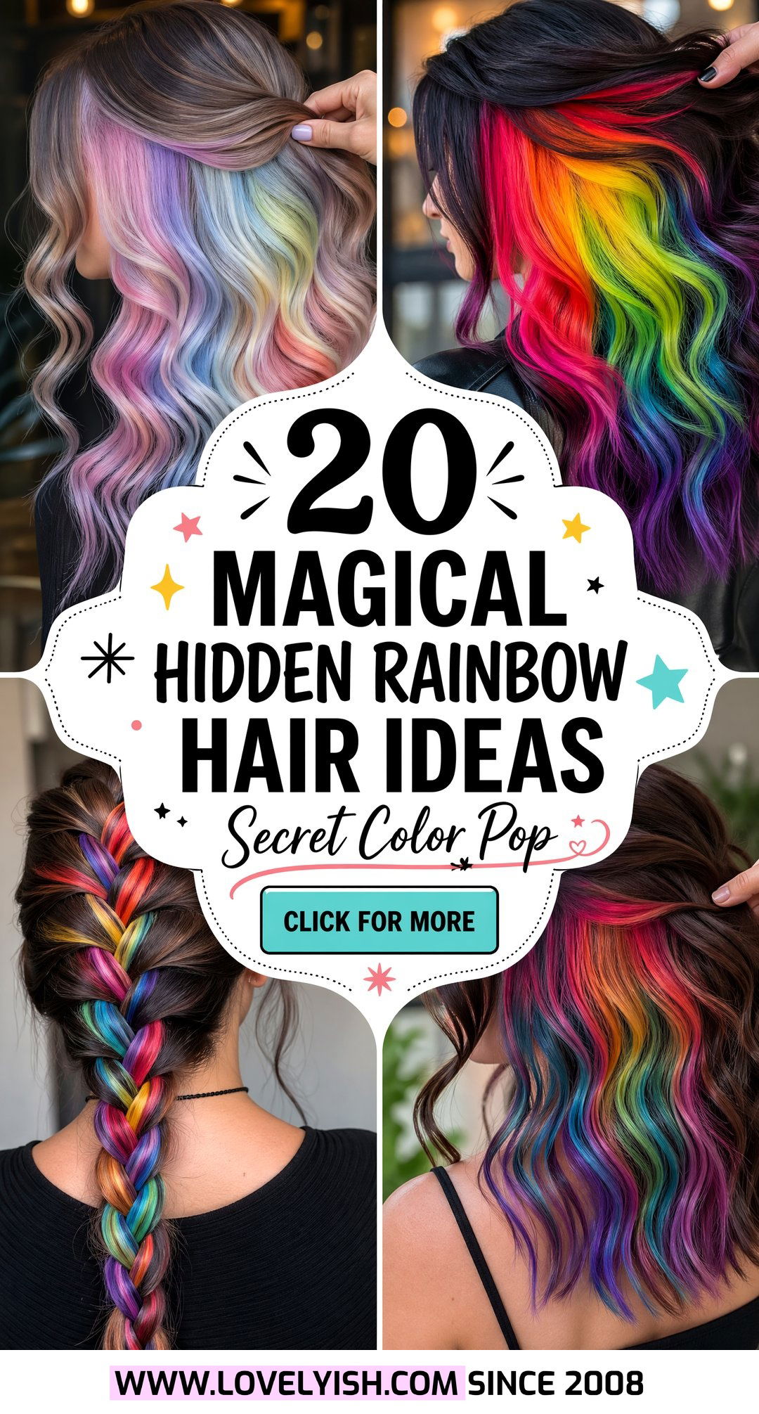 20 Magical Hidden Rainbow Hair Ideas for a Colorful Pop - 20 Magical Hidden Rainbow Hair Ideas for a Colorful Pop