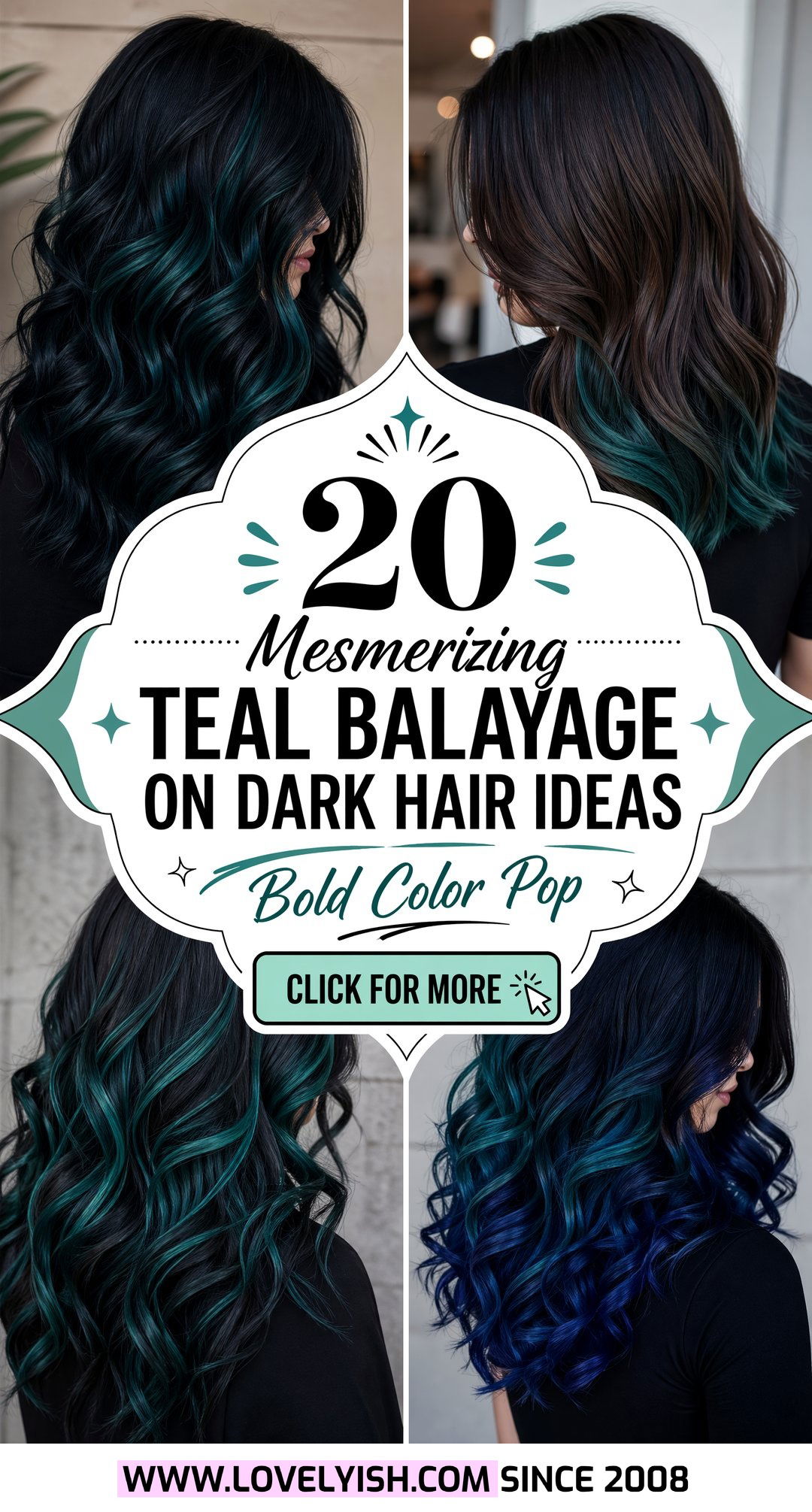 20 Mesmerizing Teal Balayage on Dark Hair Ideas to Try Now - 20 Mesmerizing Teal Balayage on Dark Hair Ideas to Try Now
