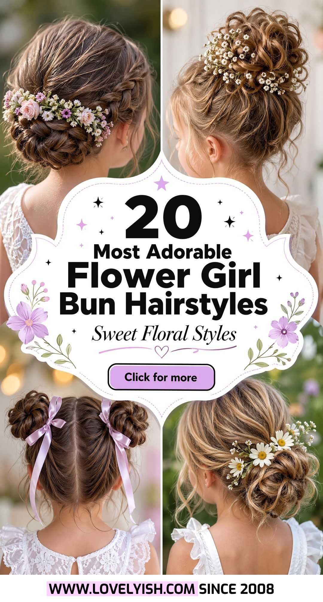 20 Most Adorable Flower Girl Bun Hairstyle Ideas For Weddings - 20 Most Adorable Flower Girl Bun Hairstyle Ideas For Weddings