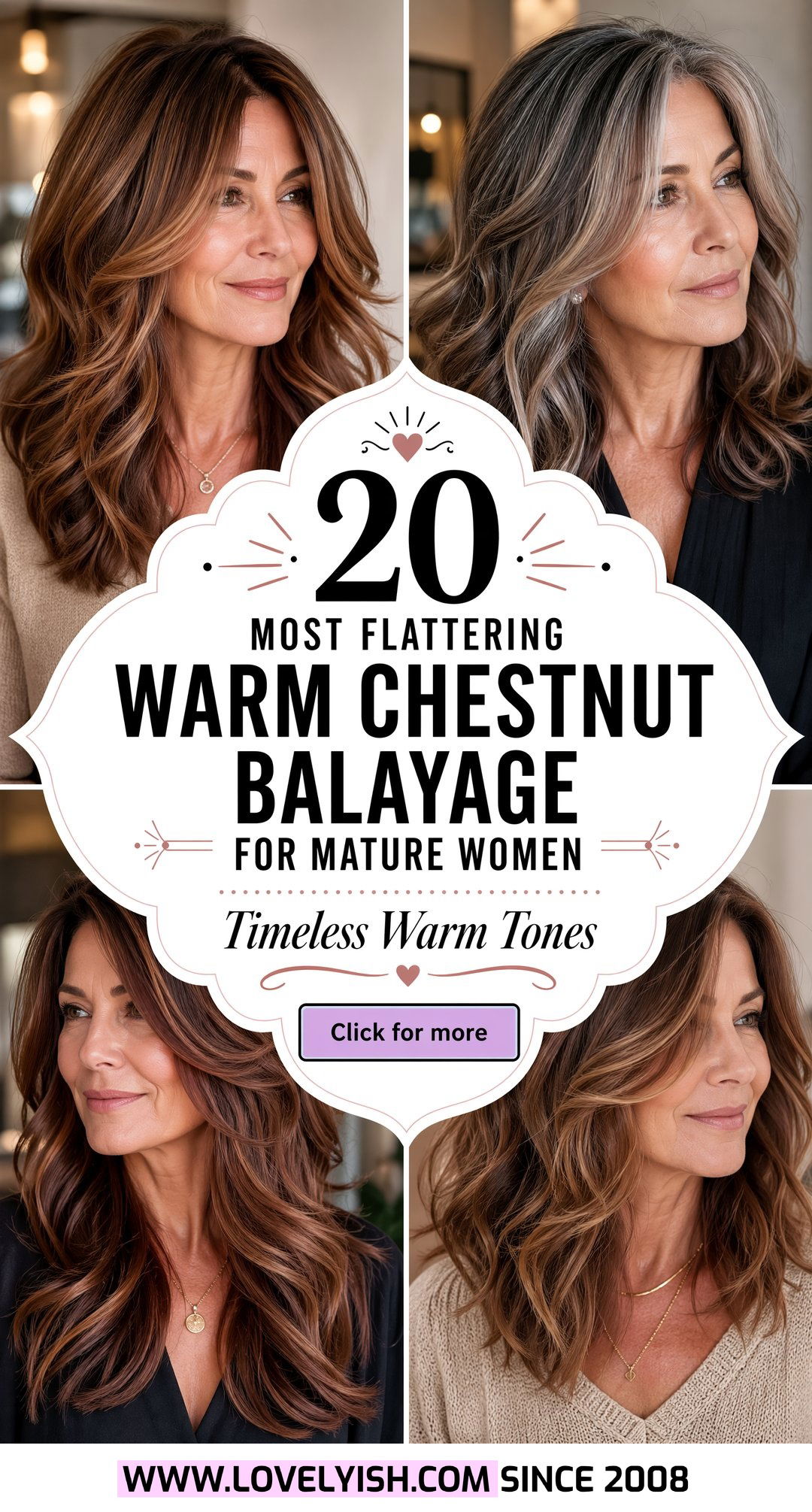 20 Most Flattering Warm Chestnut Balayage for Mature Women - 20 Most Flattering Warm Chestnut Balayage for Mature Women