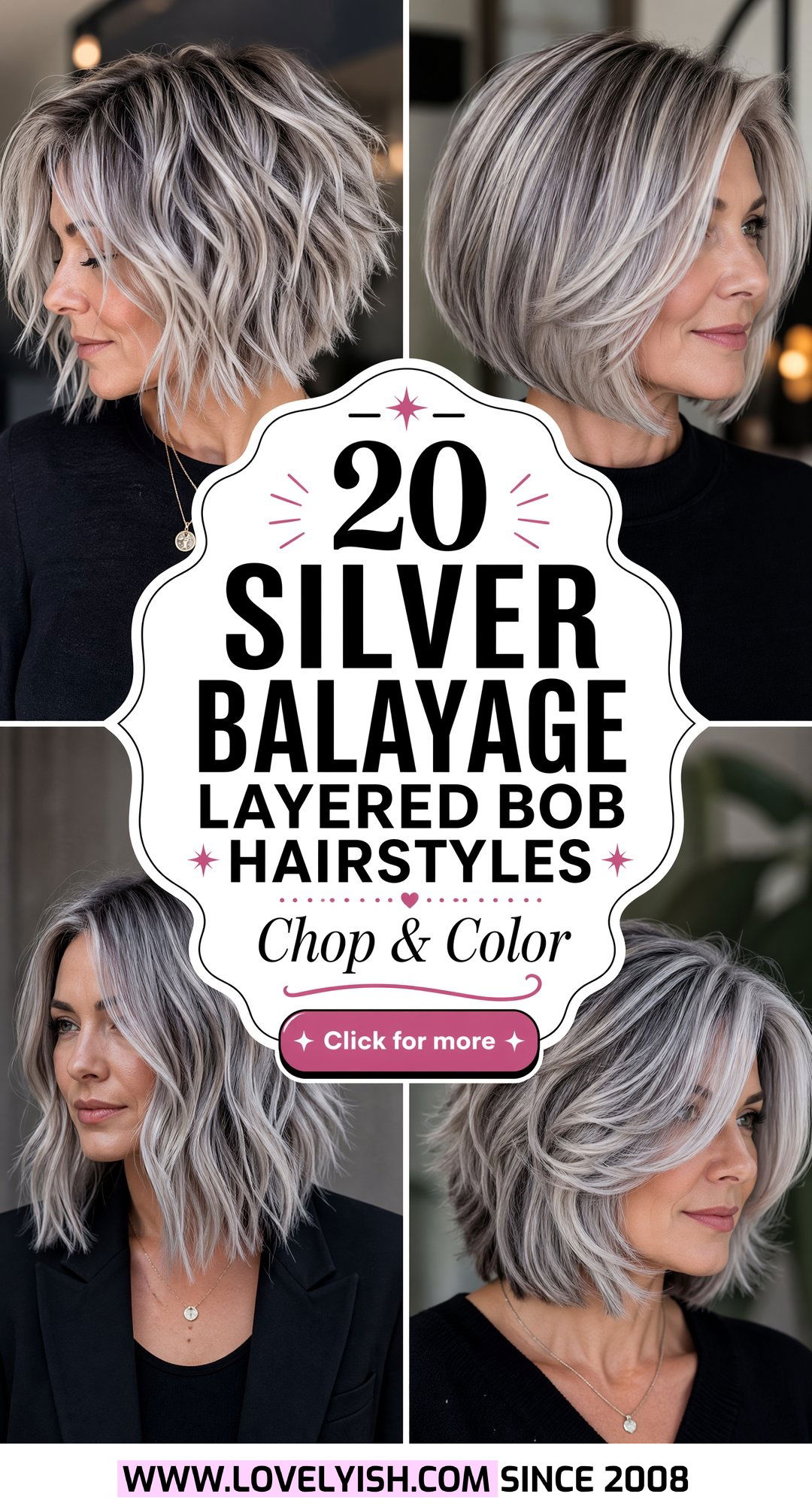 20 Most Gorgeous Silver Balayage for Layered Bob Hairstyles - 20 Most Gorgeous Silver Balayage for Layered Bob Hairstyles