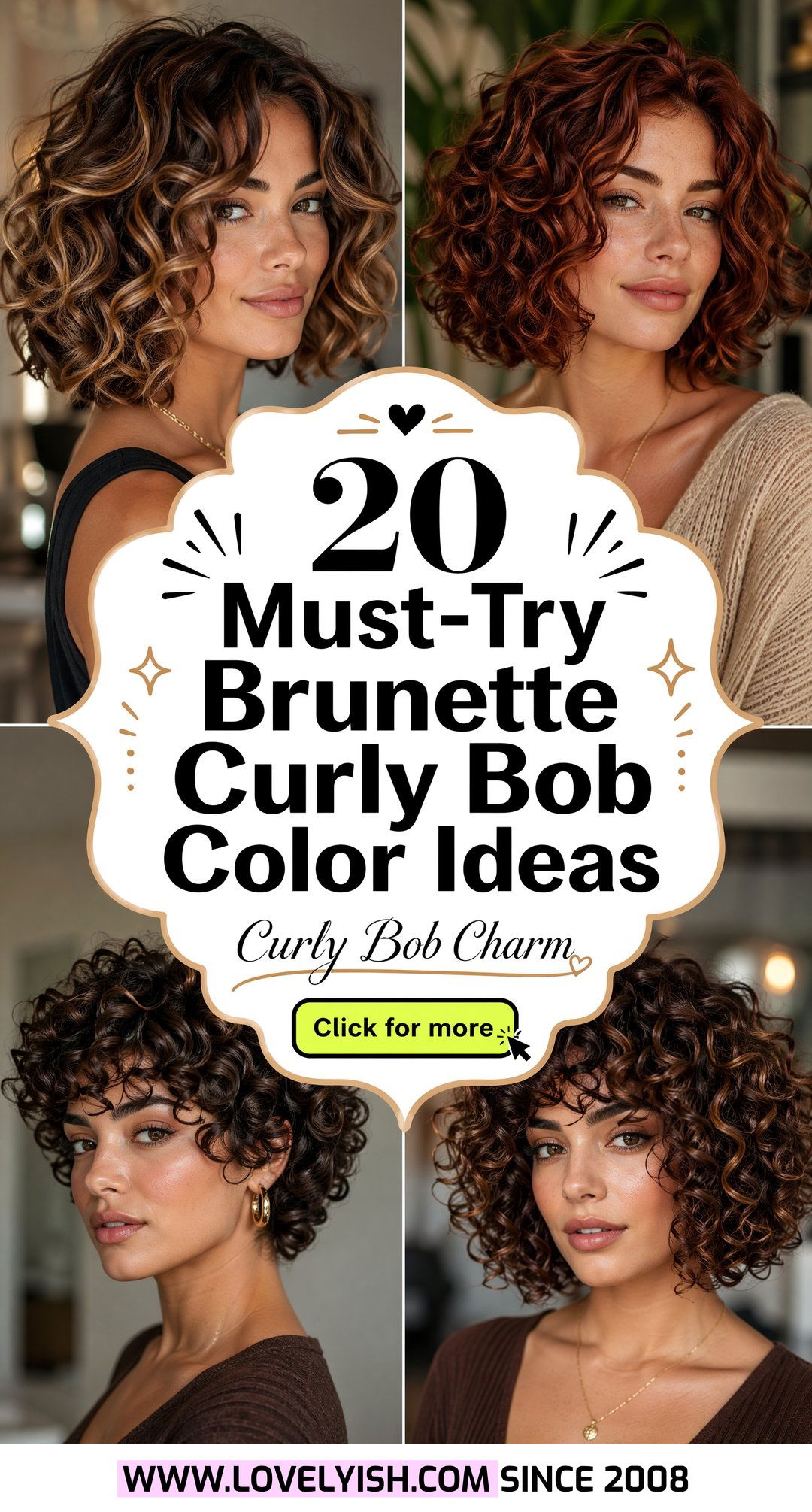 20 Must-Try Brunette Curly Bob Color Ideas For Your Next Style - 20 Must-Try Brunette Curly Bob Color Ideas For Your Next Style