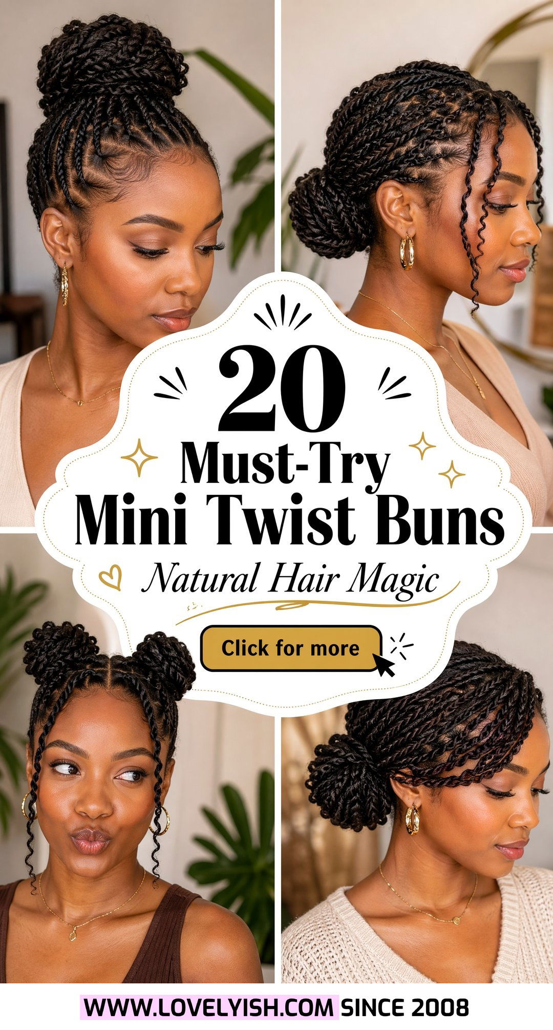 20 Must-Try Mini Twist Bun for Natural Hair Styles Today - 20 Must-Try Mini Twist Bun for Natural Hair Styles Today