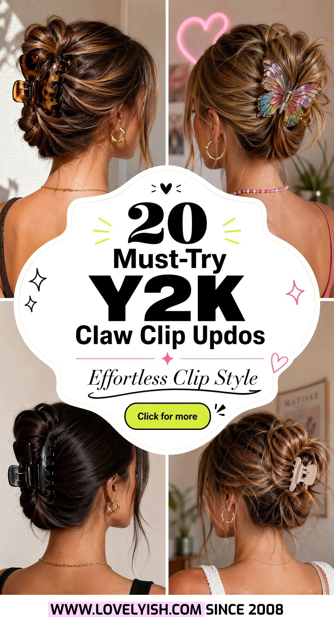 20 Must-Try Y2K Claw Clip Updo Ideas for an Effortless Look - 20 Must-Try Y2K Claw Clip Updo Ideas for an Effortless Look