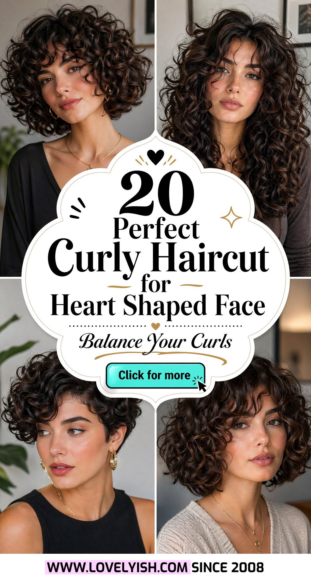 20 Perfect Curly Haircut for Heart Shaped Face to Balance Look - 20 Perfect Curly Haircut for Heart Shaped Face to Balance Look