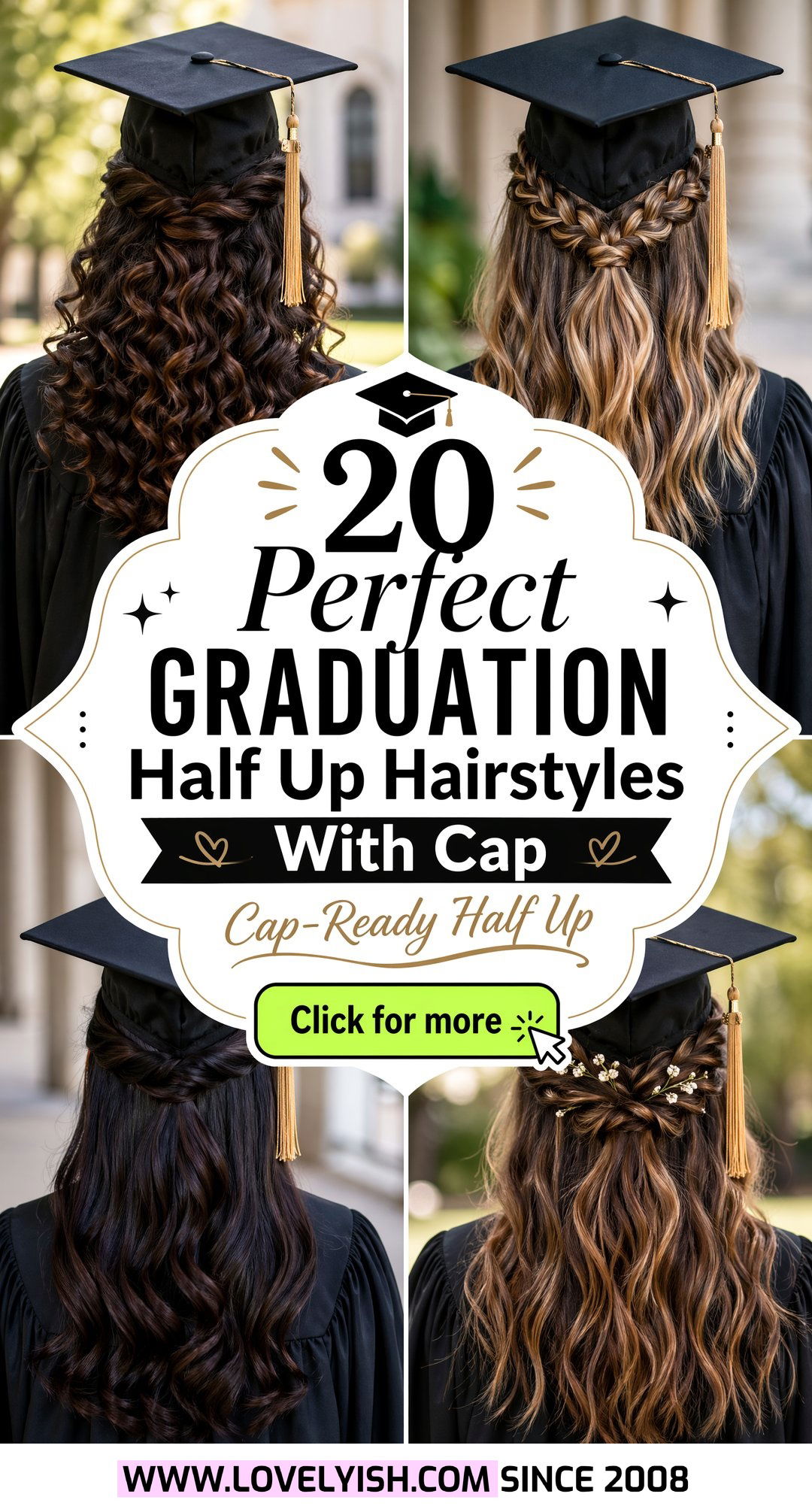20 Perfect Graduation Half Up Hairstyle With Cap Ideas Now - 20 Perfect Graduation Half Up Hairstyle With Cap Ideas Now