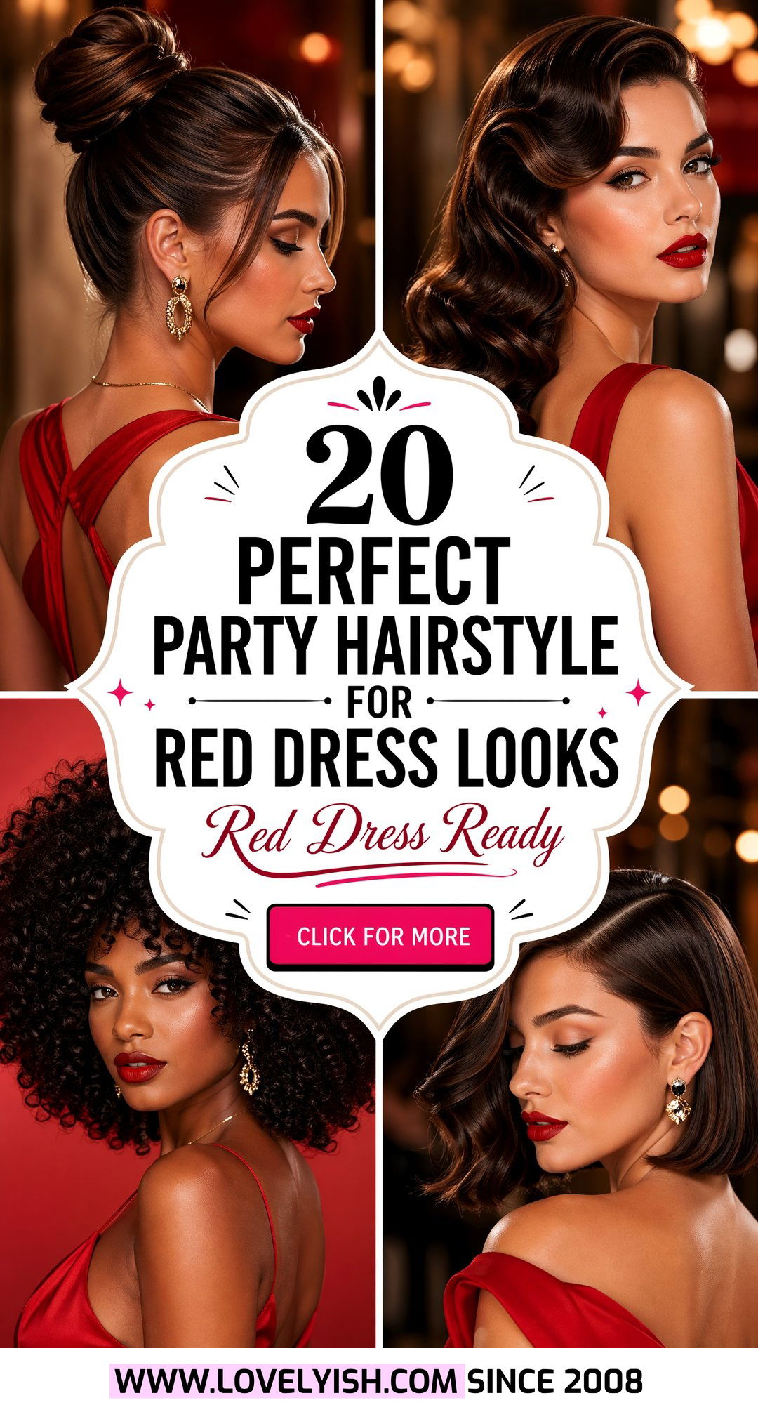 20 Perfect Party Hairstyle for Red Dress Looks to Steal Now - 20 Perfect Party Hairstyle for Red Dress Looks to Steal Now