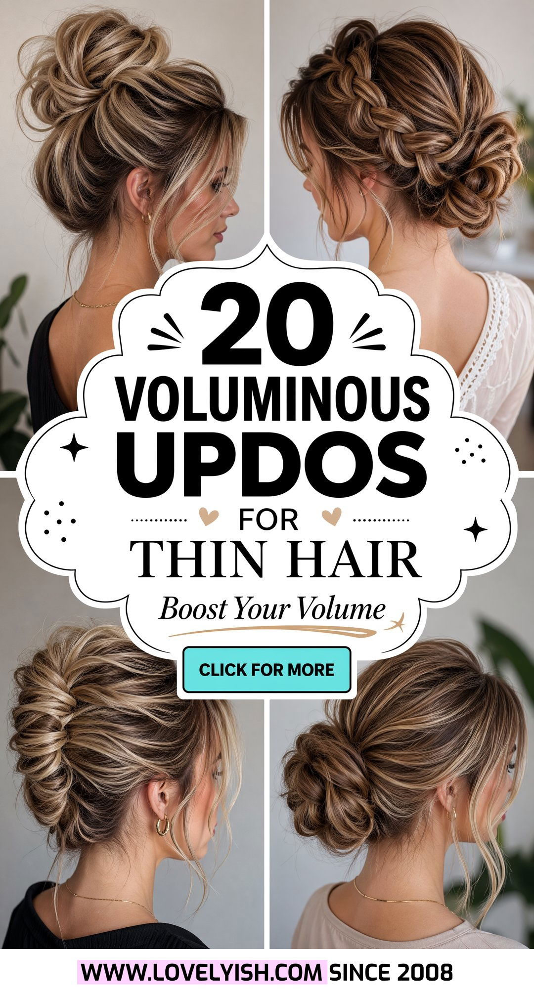 20 Perfect Voluminous Updo for Thin Hair Ideas to Copy - 20 Perfect Voluminous Updo for Thin Hair Ideas to Copy