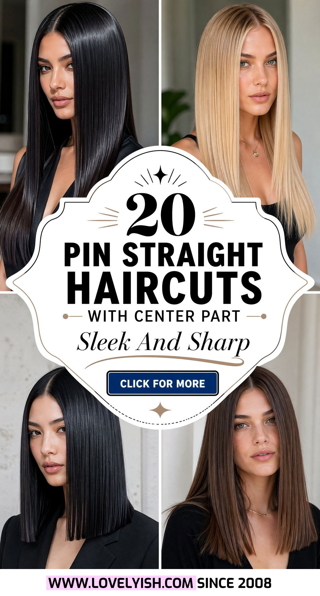 20 Pin Straight Haircut With Center Part Ideas For Women - 20 Pin Straight Haircut With Center Part Ideas For Women