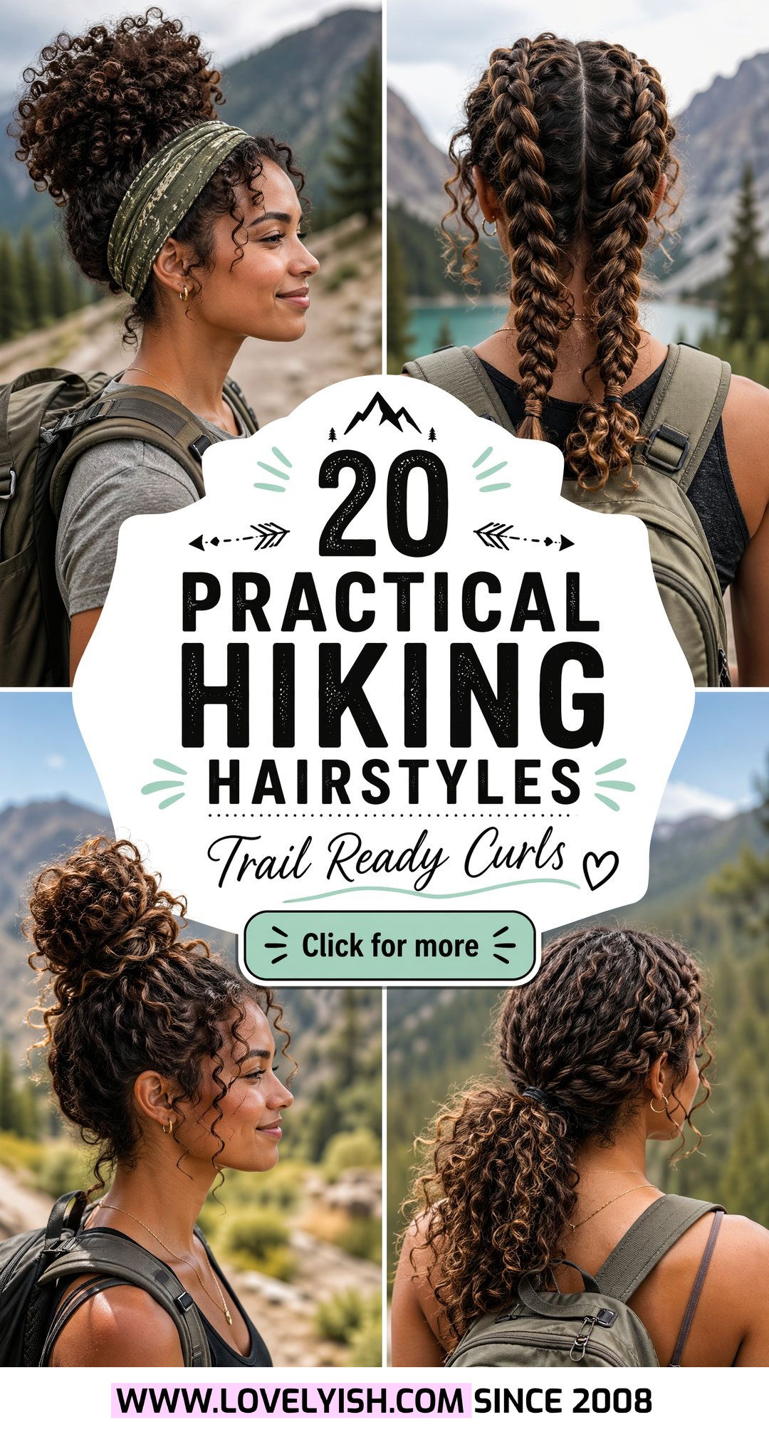 20 Practical Hiking Hairstyle Ideas for Curly Hair Women - 20 Practical Hiking Hairstyle Ideas for Curly Hair Women