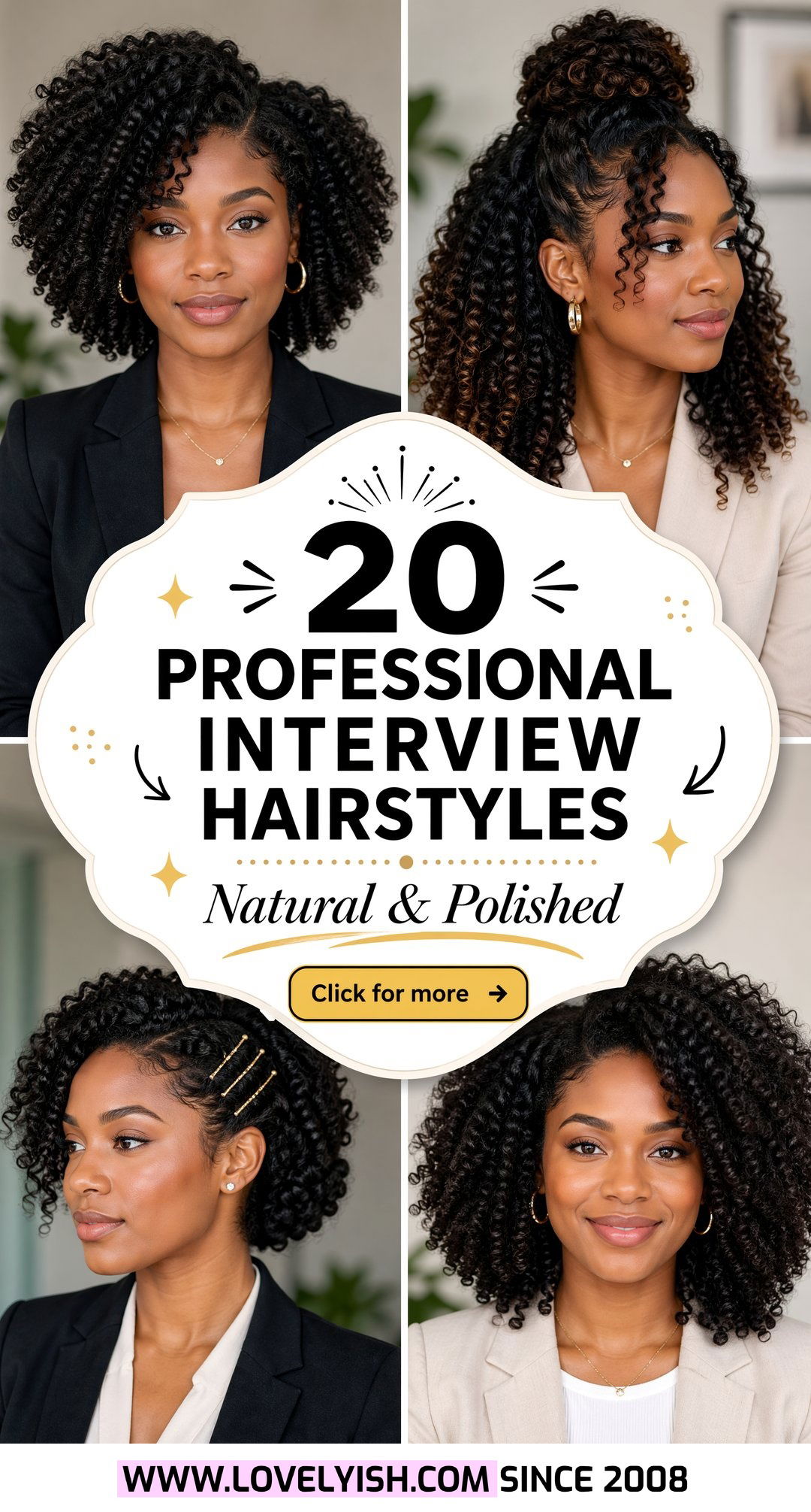 20 Professional Interview Hairstyle Ideas for Curly Natural Hair - 20 Professional Interview Hairstyle Ideas for Curly Natural Hair
