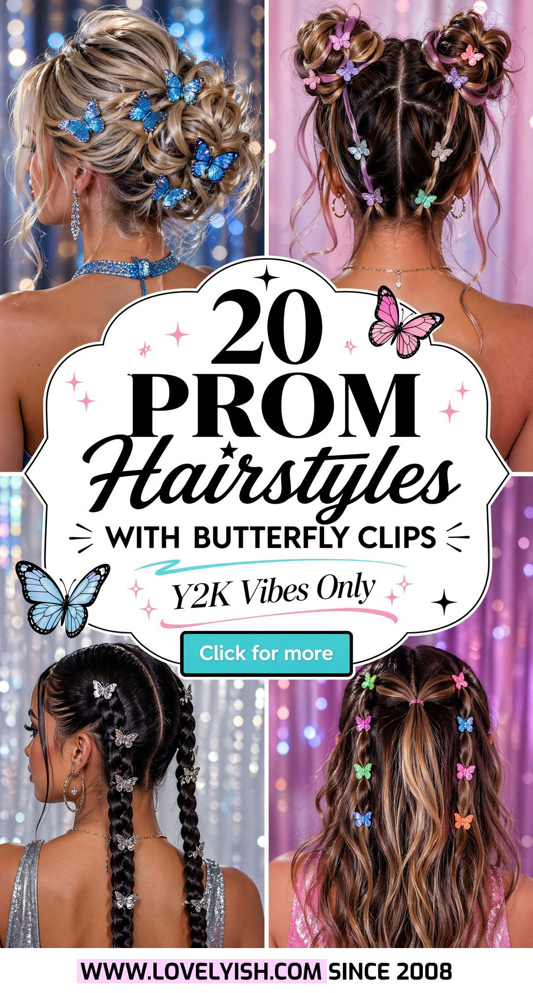 20 Prom Hairstyles With Butterfly Clips for a Y2K Vibe - 20 Prom Hairstyles With Butterfly Clips for a Y2K Vibe