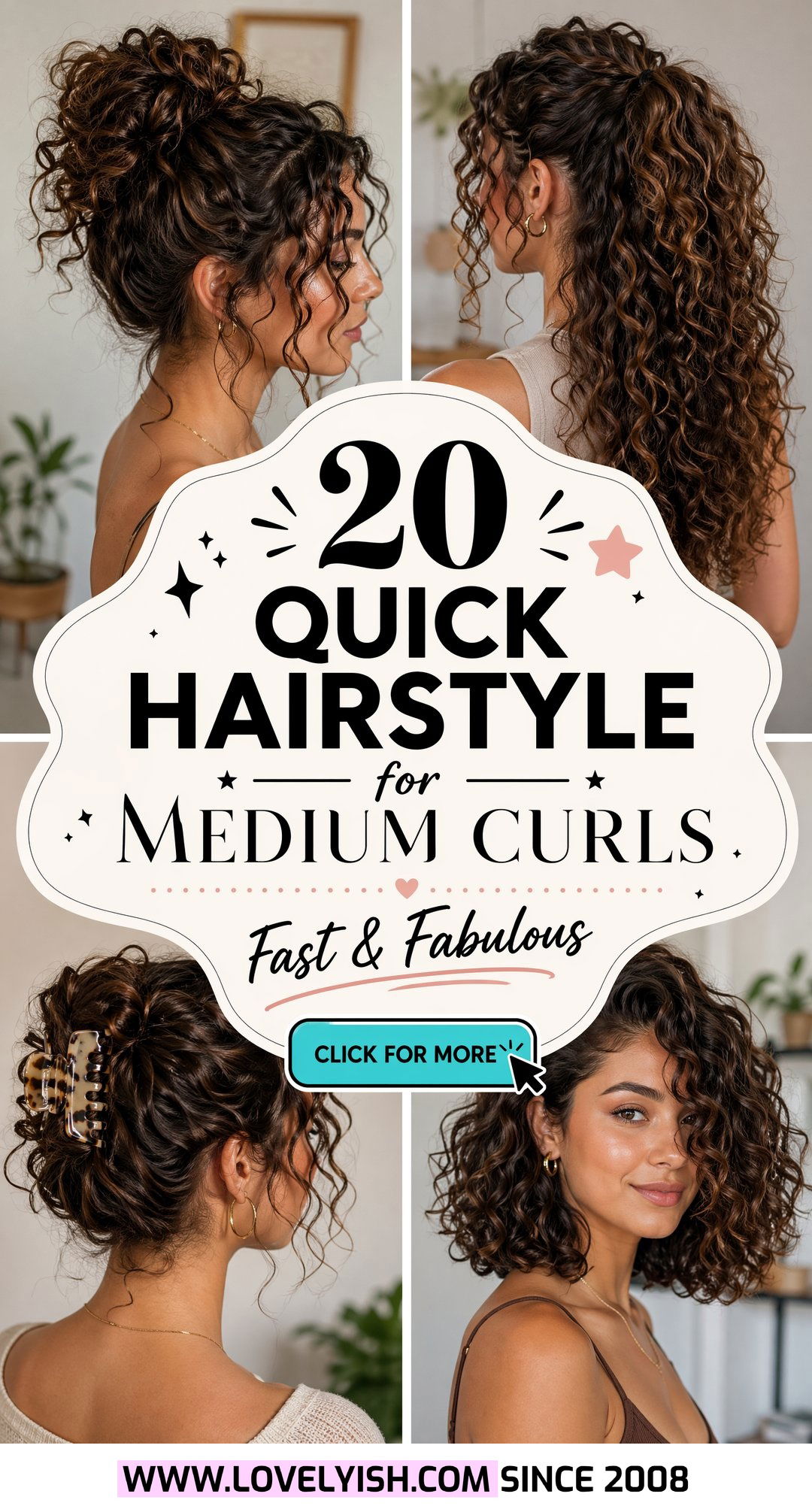 20 Quick Hairstyle for Medium Curls Fast and Gorgeous Looks - 20 Quick Hairstyle for Medium Curls: Fast & Gorgeous Looks