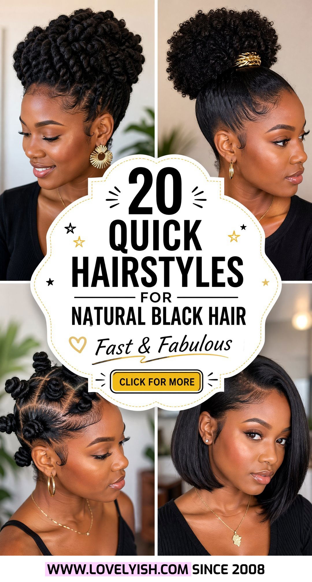 20 Quick Hairstyle for Natural Black Hair Easy and Stylish - 20 Quick Hairstyle for Natural Black Hair: Easy & Stylish