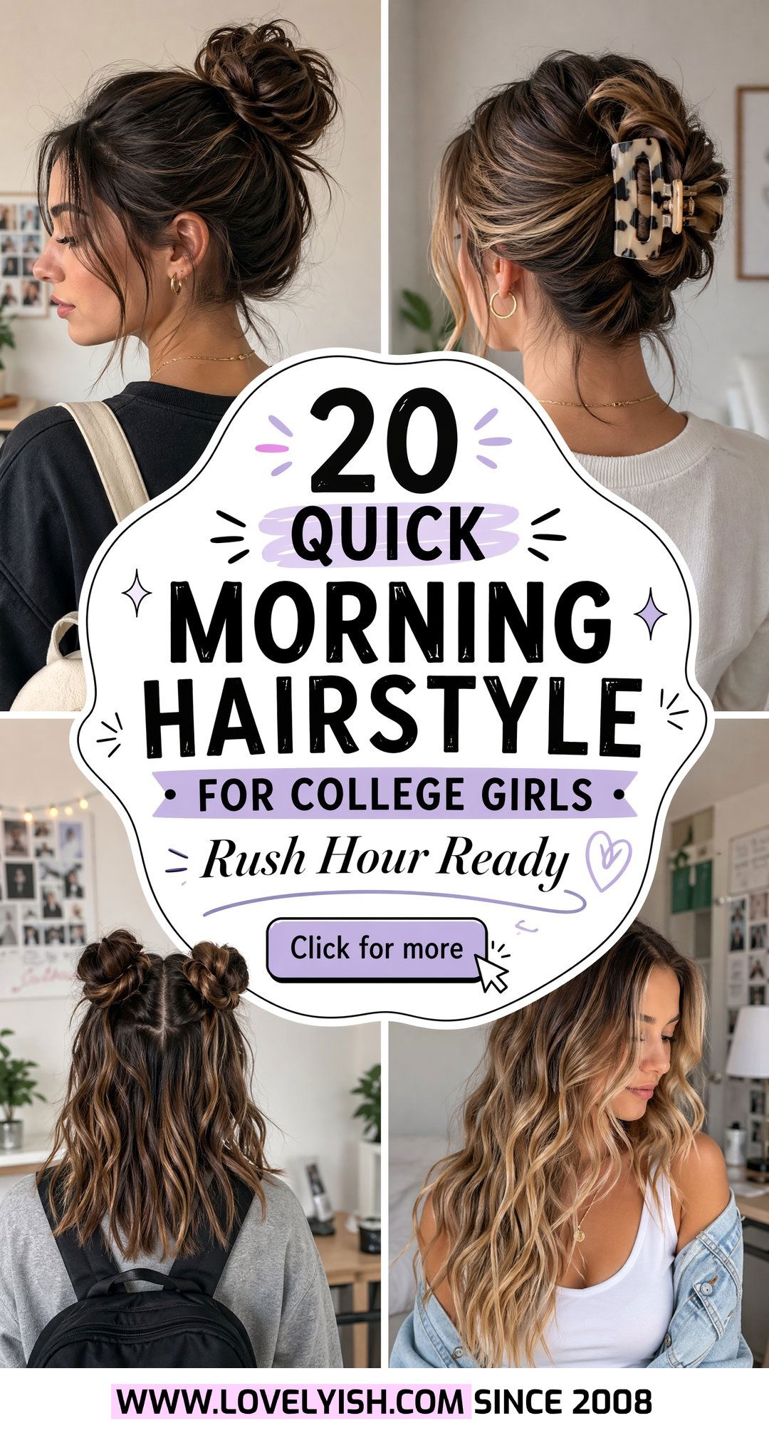 20 Quick Morning Hairstyle for College Girls Easy and Cute - 20 Quick Morning Hairstyle for College Girls: Easy & Cute