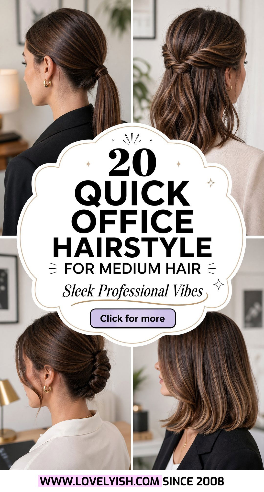 20 Quick Office Hairstyle for Medium Hair Professional Looks - 20 Quick Office Hairstyle for Medium Hair: Professional Looks