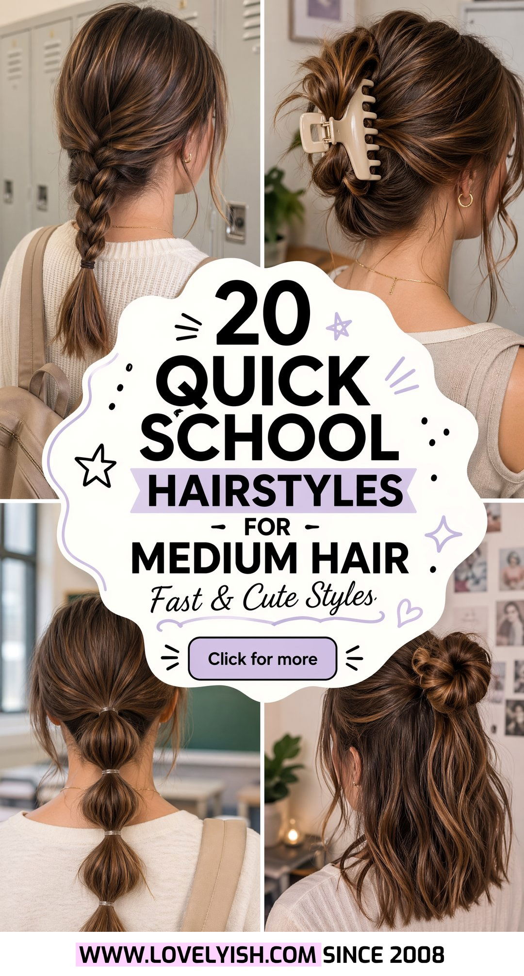 20 Quick School Hairstyle for Medium Hair Ideas and Tutorials - 20 Quick School Hairstyle for Medium Hair Ideas & Tutorials