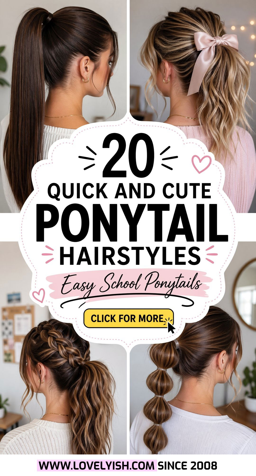 20 Quick and Cute Ponytail Hairstyle Ideas for School Days - 20 Quick and Cute Ponytail Hairstyle Ideas for School Days
