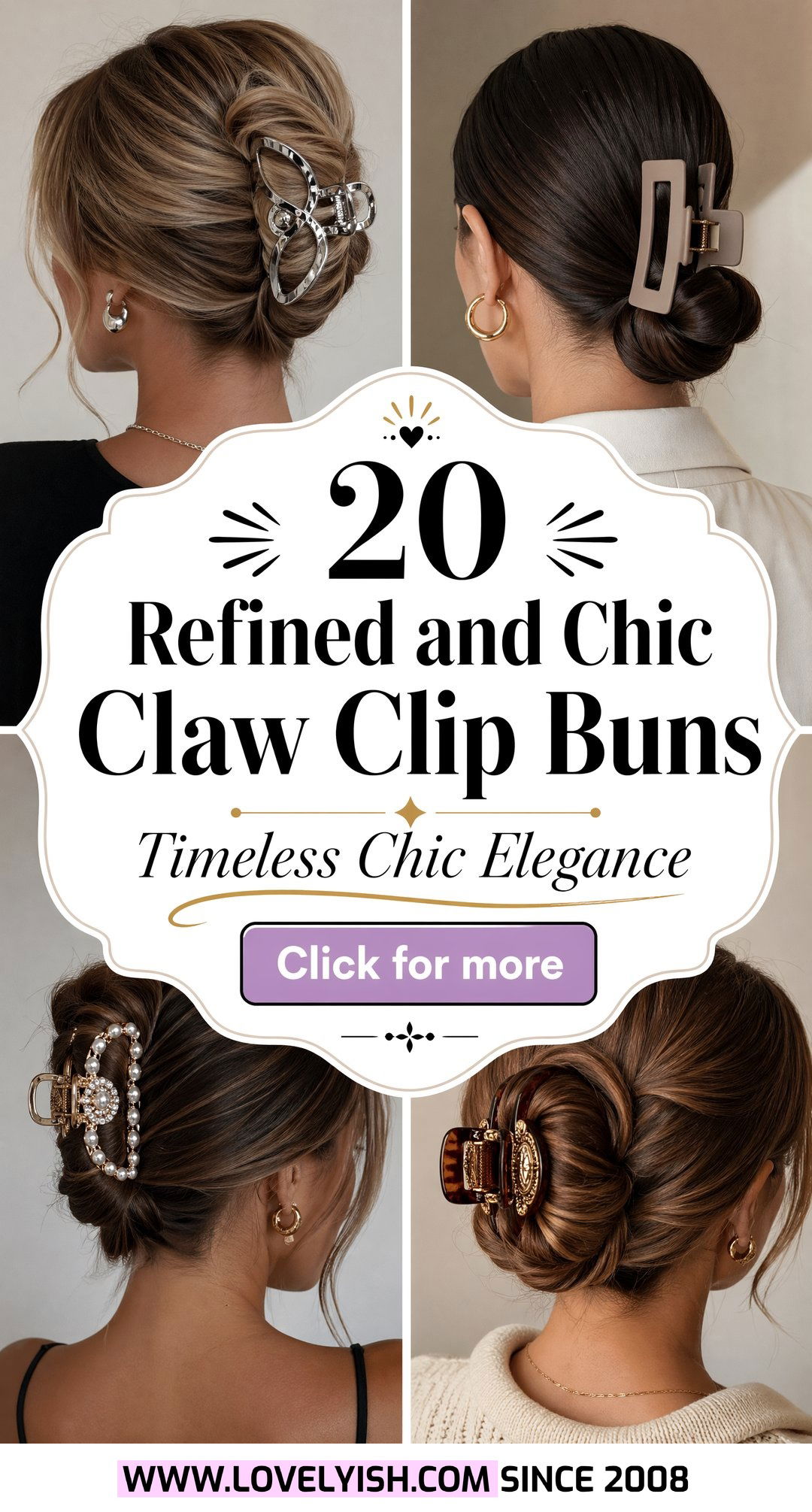 20 Refined and Chic Claw Clip Bun Ideas for Mature Women - 20 Refined and Chic Claw Clip Bun Ideas for Mature Women