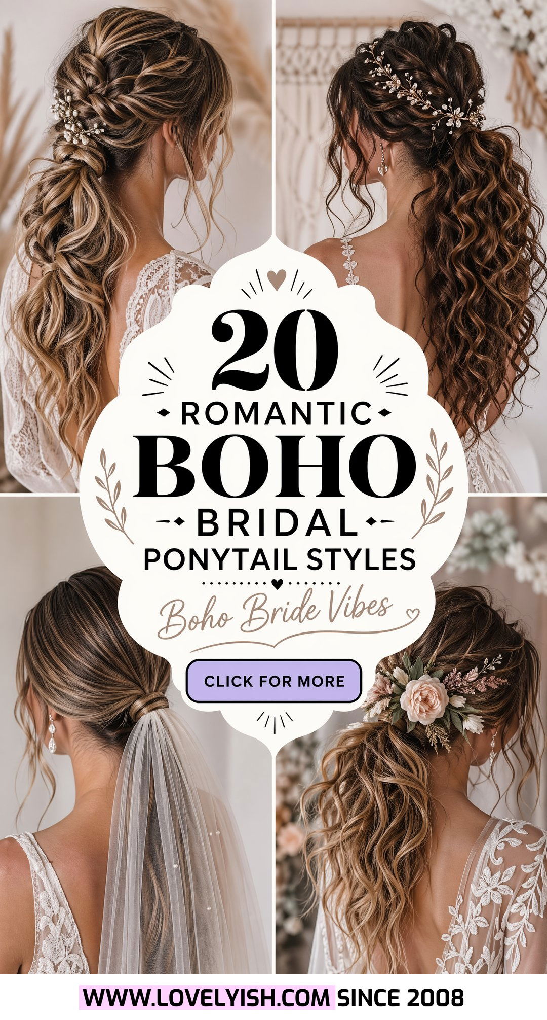 20 Romantic Boho Bridal Ponytail Styles For Your Big Day - 20 Romantic Boho Bridal Ponytail Styles For Your Big Day