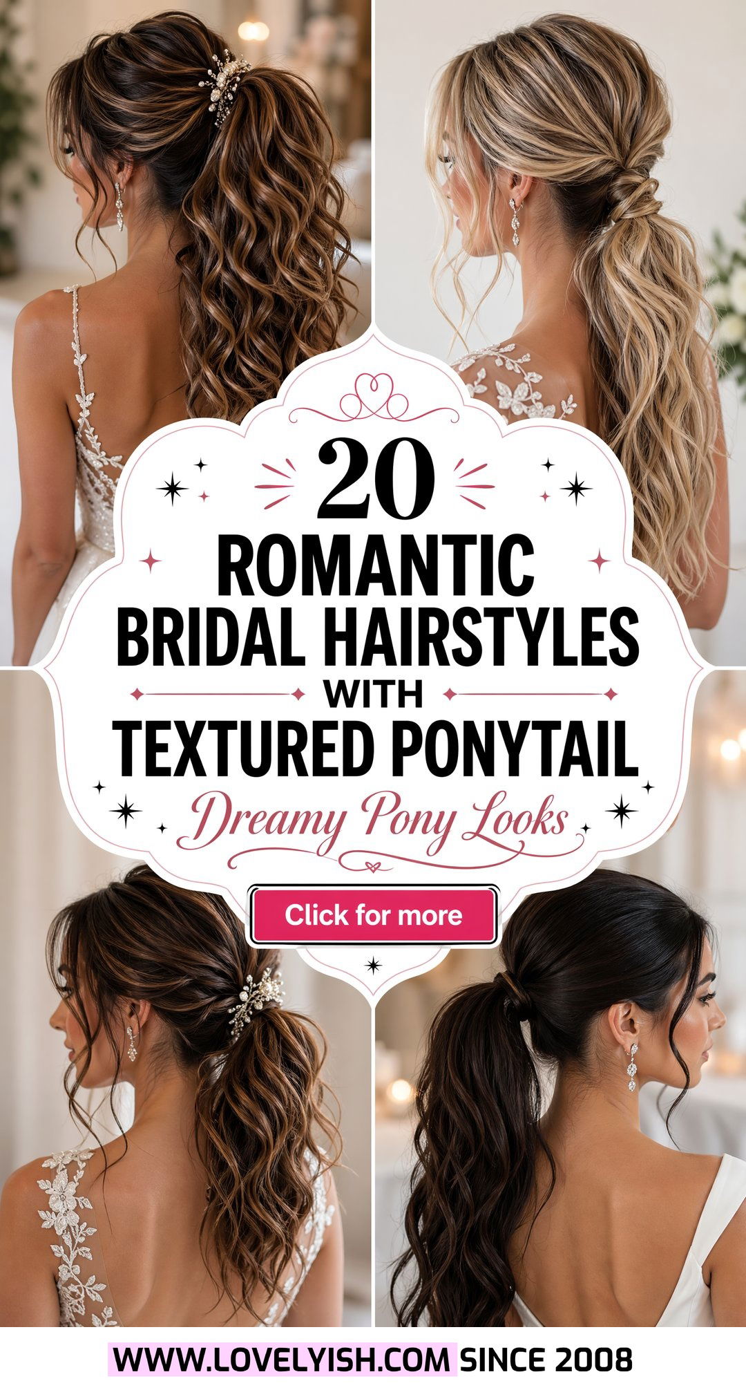 20 Romantic Bridal Hairstyle With Textured Ponytail Ideas - 20 Romantic Bridal Hairstyle With Textured Ponytail Ideas