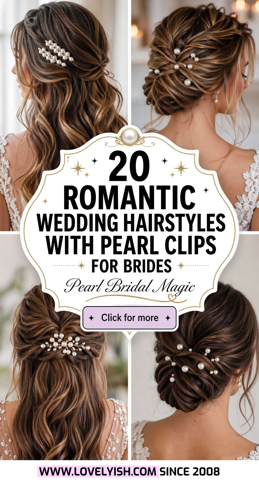20 Romantic Wedding Hairstyles with Pearl Clips for Brides - 20 Romantic Wedding Hairstyles with Pearl Clips for Brides