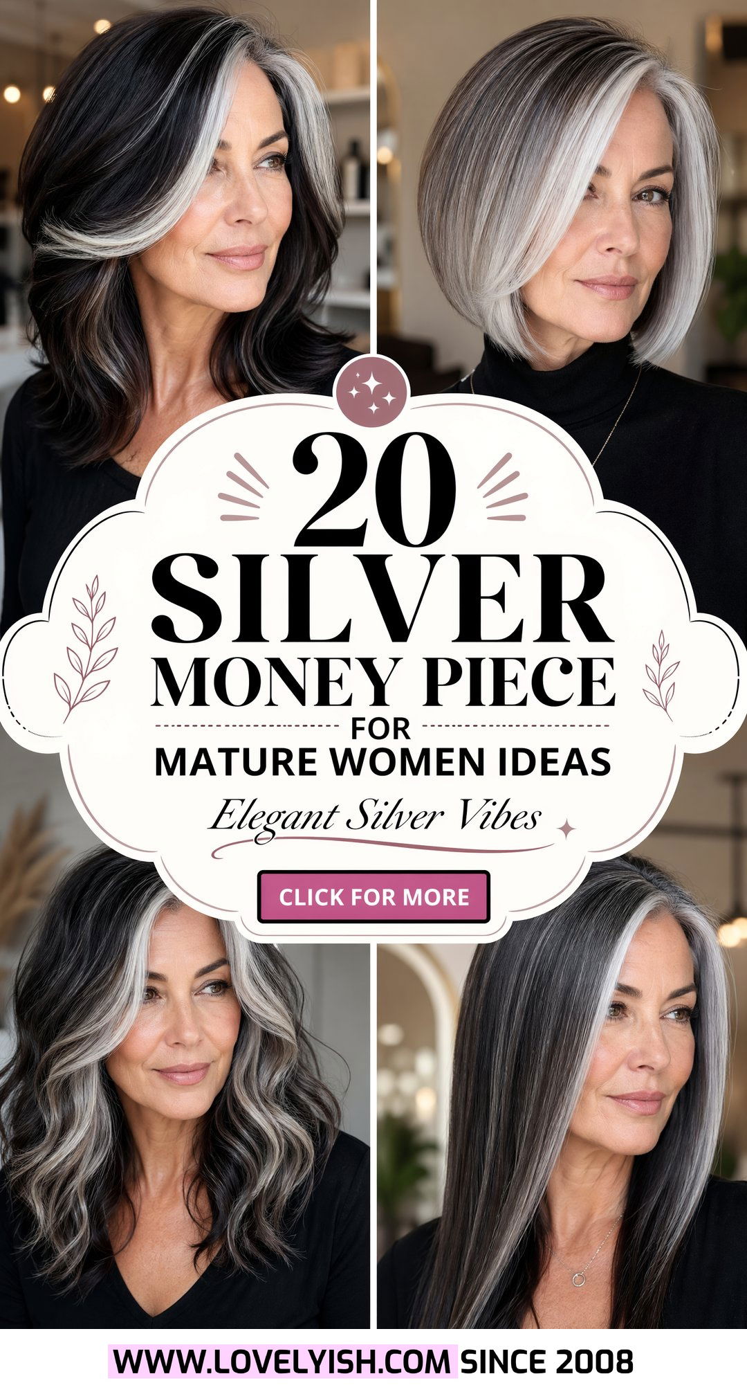 20 Silver Money Piece for Mature Women Elegant Hair Ideas - 20 Silver Money Piece for Mature Women: Elegant Hair Ideas