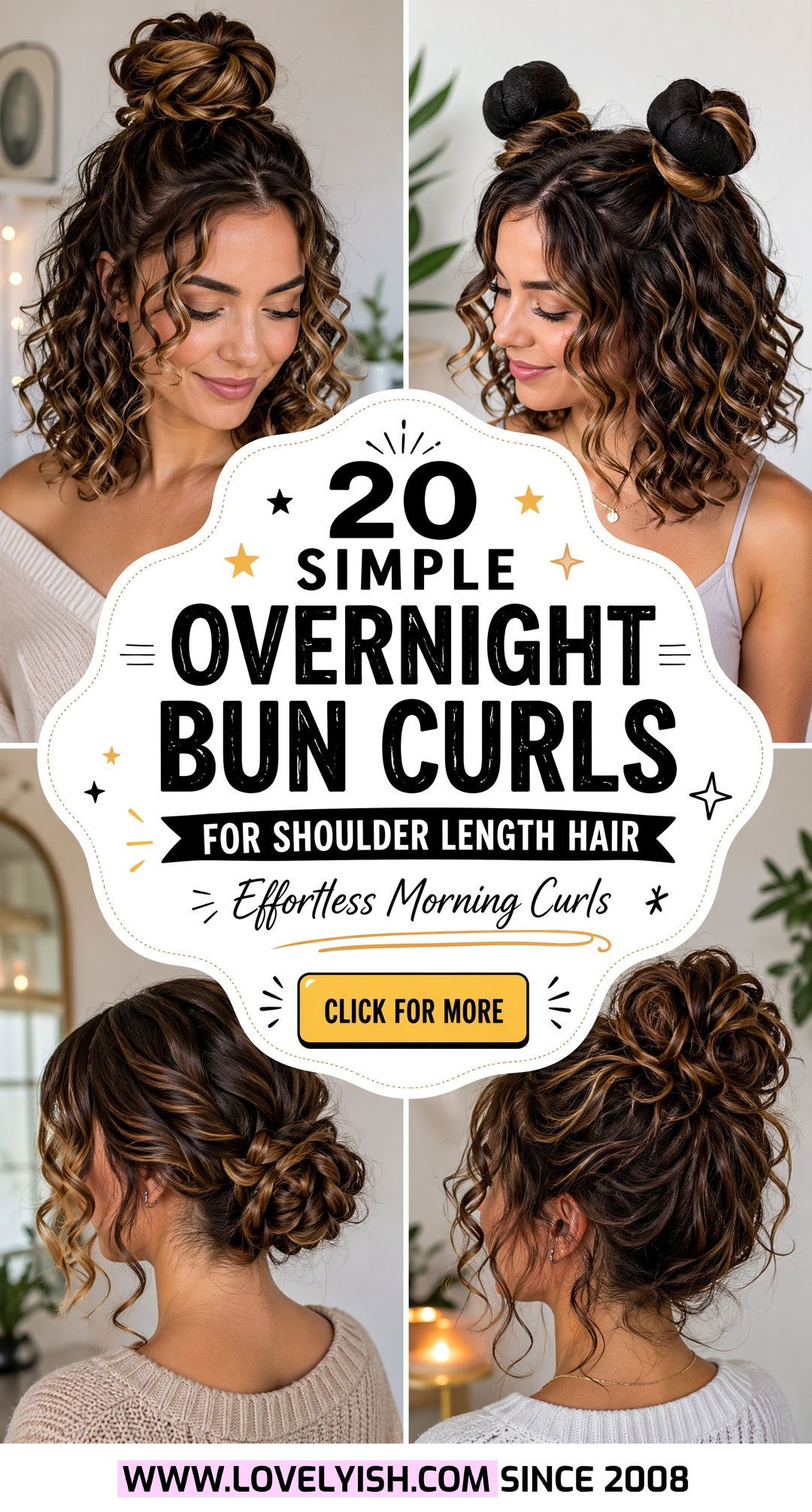 20 Simple Overnight Bun Curls for Shoulder Length Hair Ideas - 20 Simple Overnight Bun Curls for Shoulder Length Hair Ideas