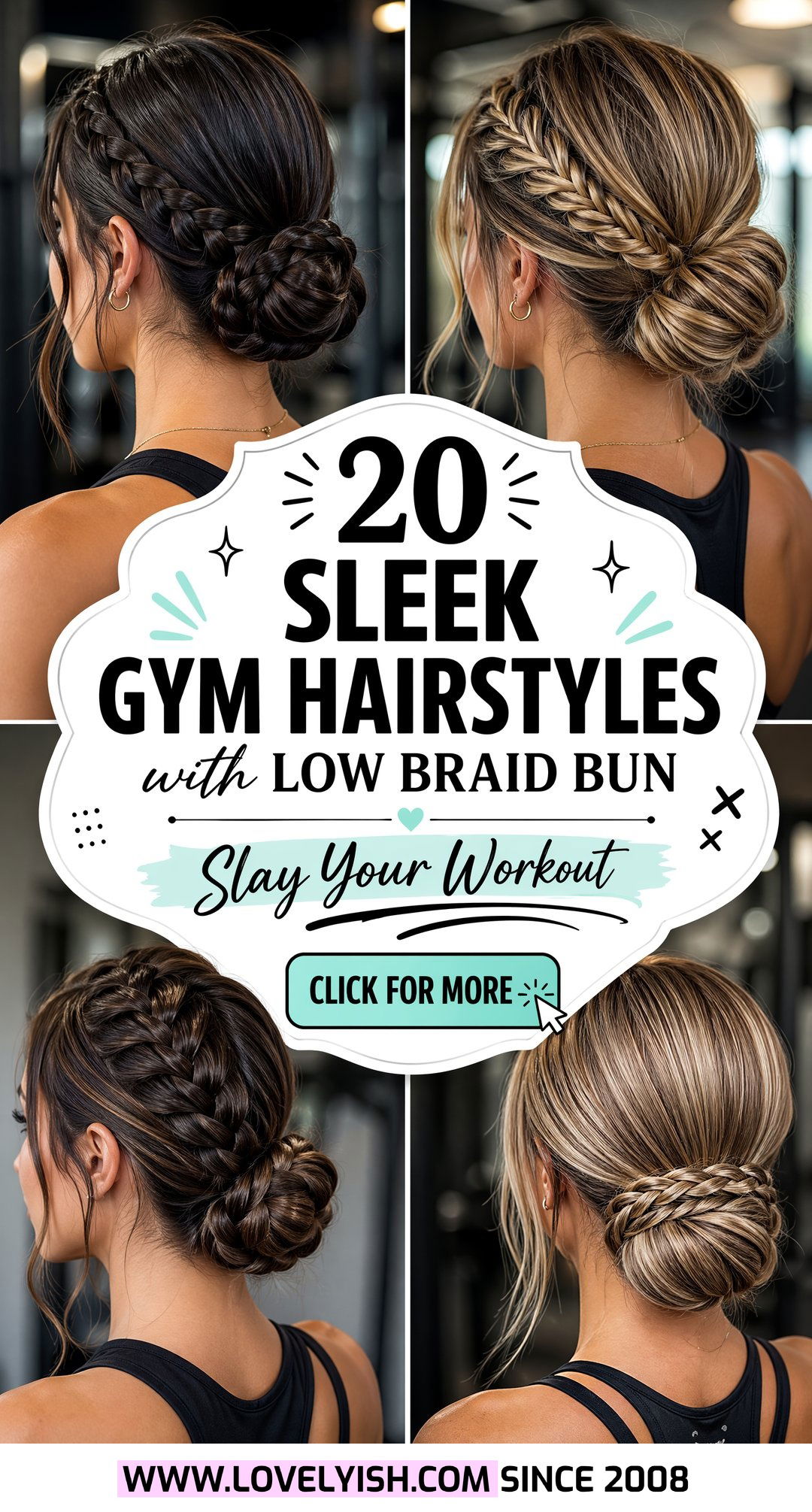 20 Sleek Gym Hairstyle with Low Braid Bun for Your Workout - 20 Sleek Gym Hairstyle with Low Braid Bun for Your Workout