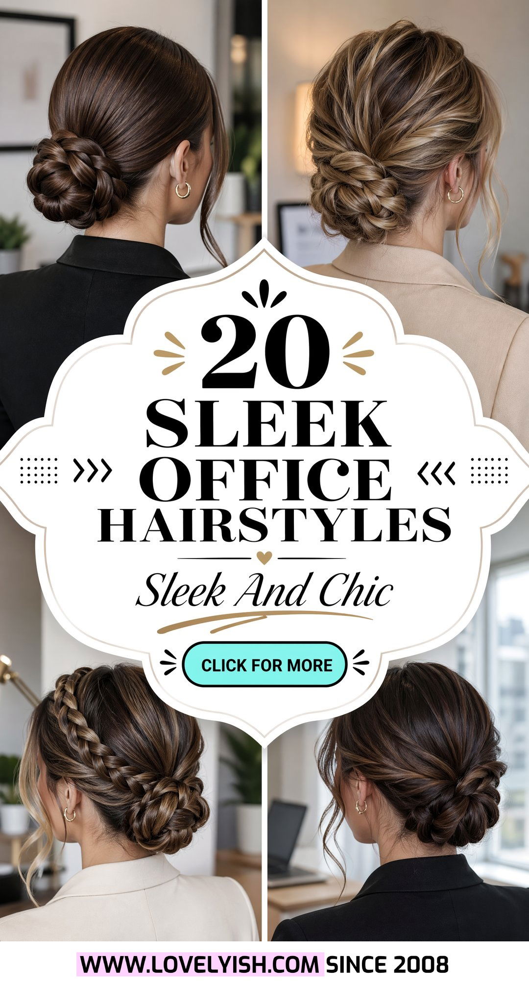 20 Sleek Office Hairstyle Ideas Featuring The Low Braid Bun - 20 Sleek Office Hairstyle Ideas Featuring The Low Braid Bun