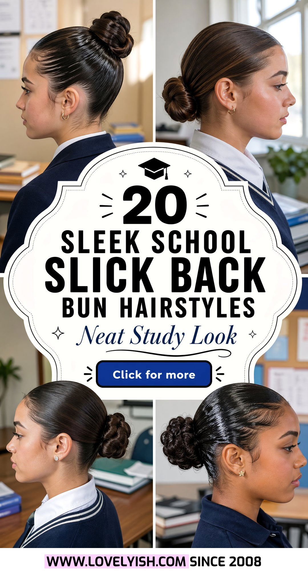 20 Sleek School Slick Back Bun Hairstyle Ideas for Students - 20 Sleek School Slick Back Bun Hairstyle Ideas for Students