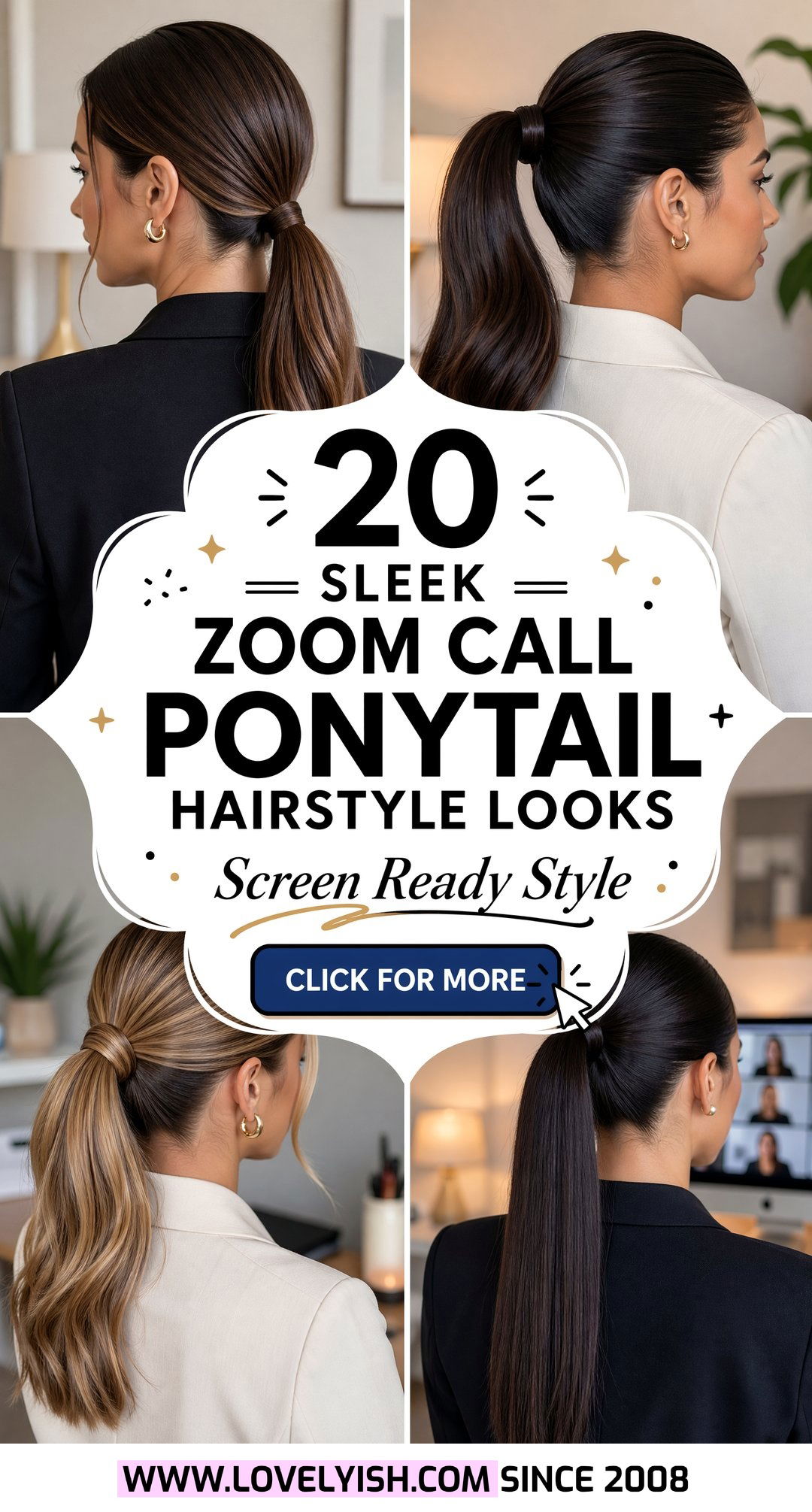 20 Sleek Zoom Call Ponytail Hairstyle Looks for Virtual Work - 20 Sleek Zoom Call Ponytail Hairstyle Looks for Virtual Work