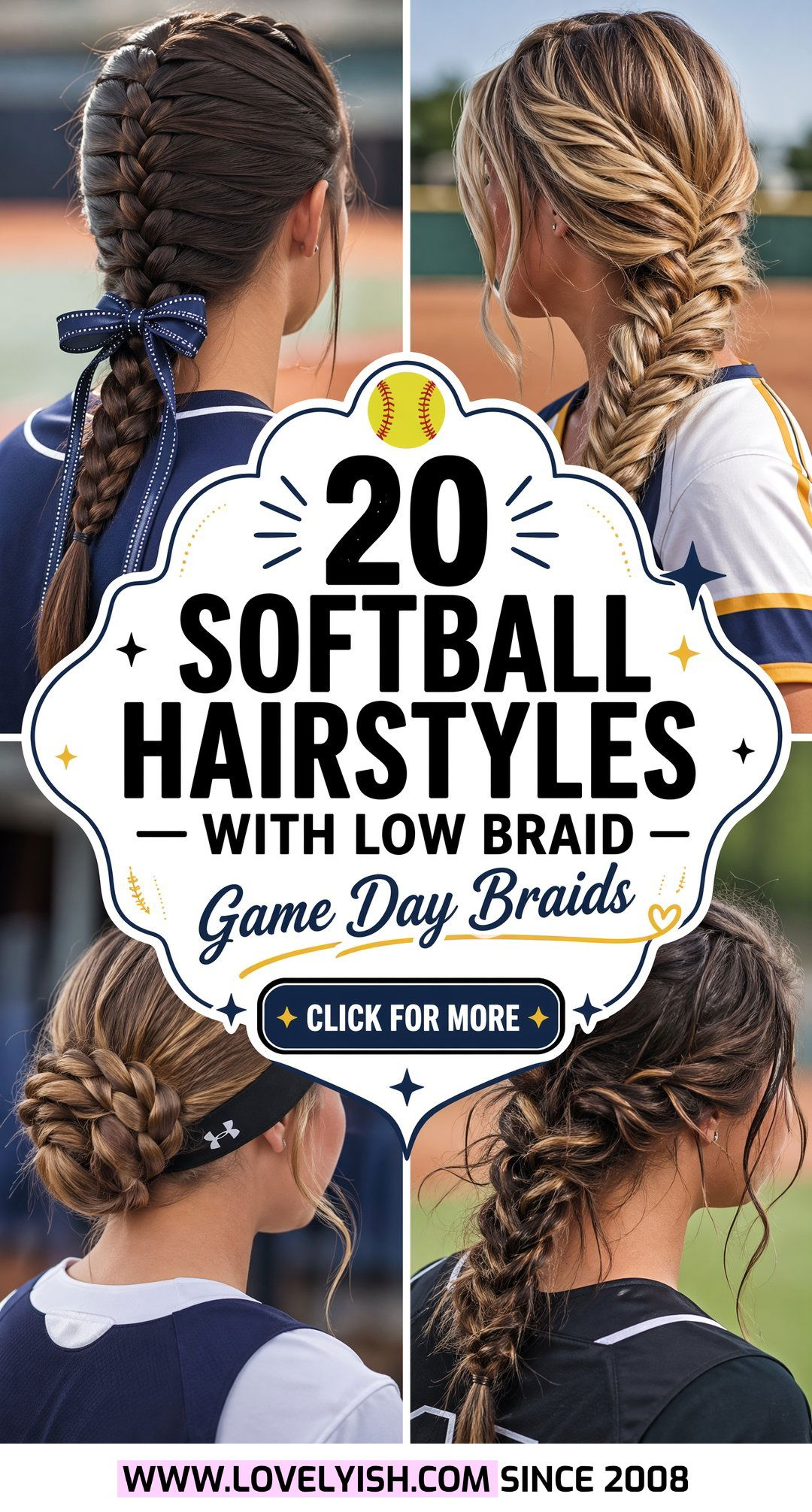 20 Softball Hairstyle Ideas with Low Braid for Game Day - 20 Softball Hairstyle Ideas with Low Braid for Game Day