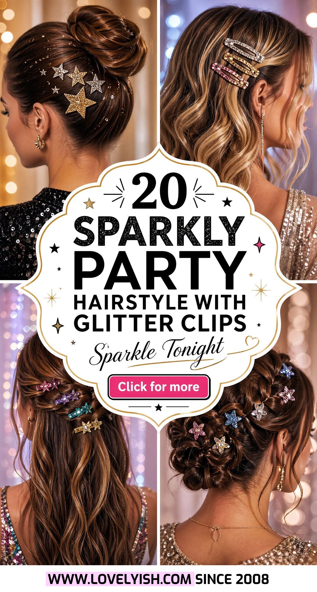 20 Sparkly Party Hairstyle with Glitter Clips to Try Tonight - 20 Sparkly Party Hairstyle with Glitter Clips to Try Tonight