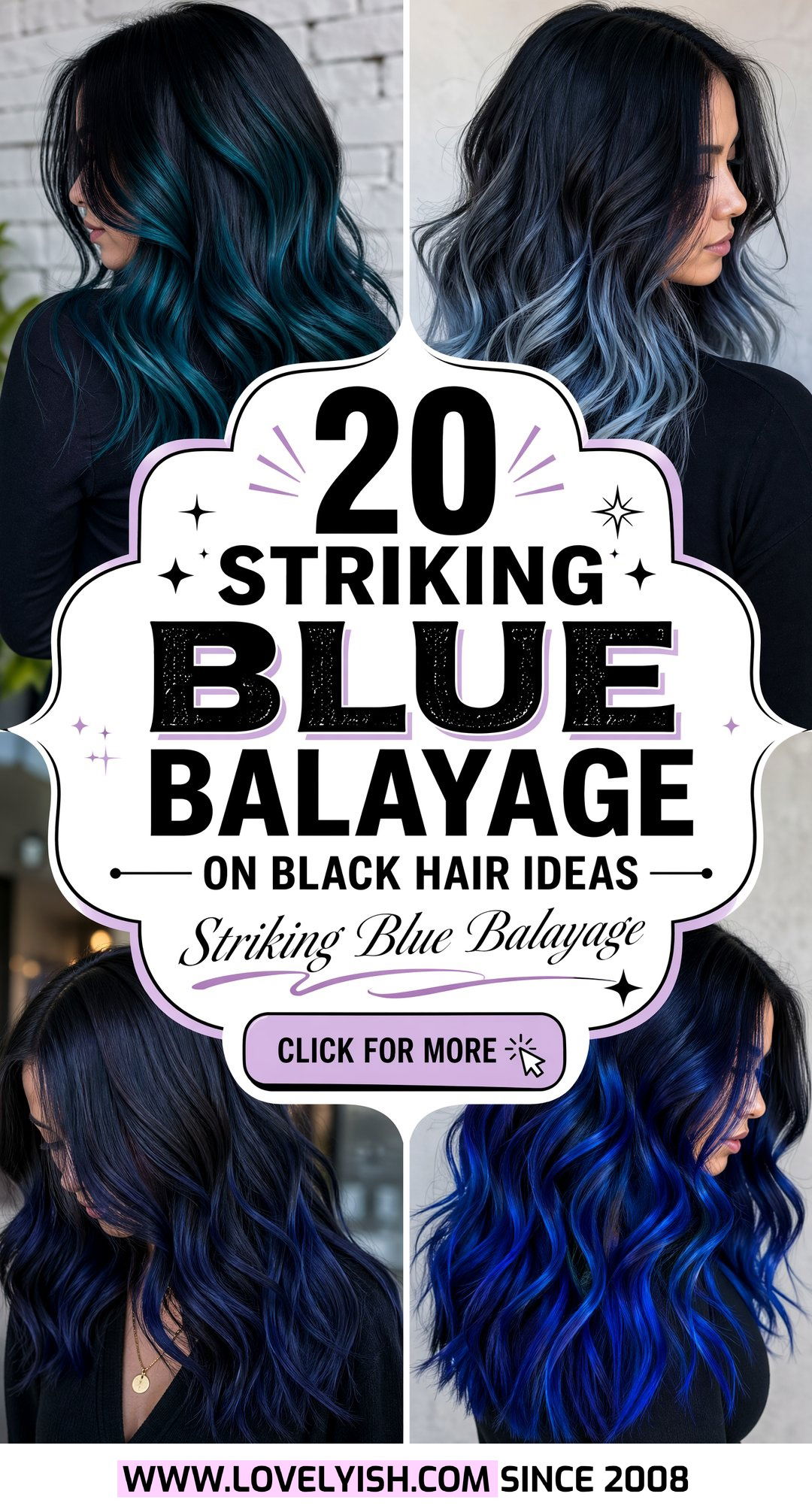 20 Striking Blue Balayage On Black Hair Ideas to Try Now - 20 Striking Blue Balayage On Black Hair Ideas to Try Now