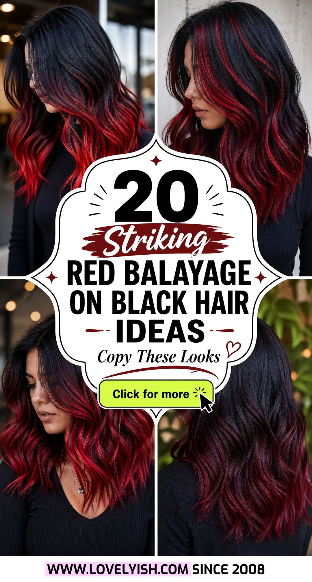 20 Striking Red Balayage on Black Hair Ideas You Need to Copy - 20 Striking Red Balayage on Black Hair Ideas You Need to Copy