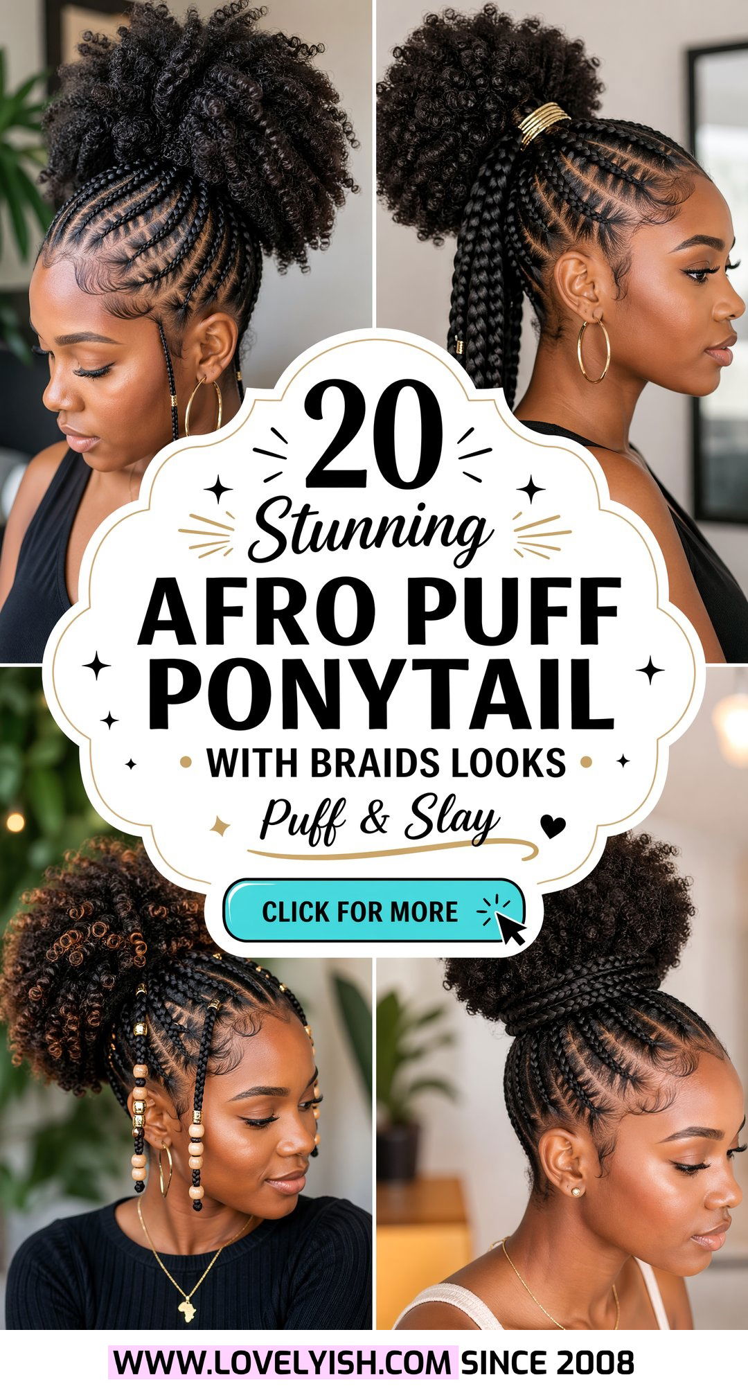 20 Stunning Afro Puff Ponytail with Braids Looks to Try Today - 20 Stunning Afro Puff Ponytail with Braids Looks to Try Today