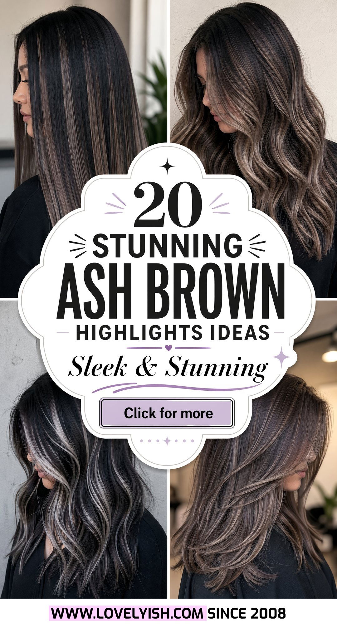 20 Stunning Ash Brown Highlights on Black Hair to Inspire You - 20 Stunning Ash Brown Highlights on Black Hair to Inspire You
