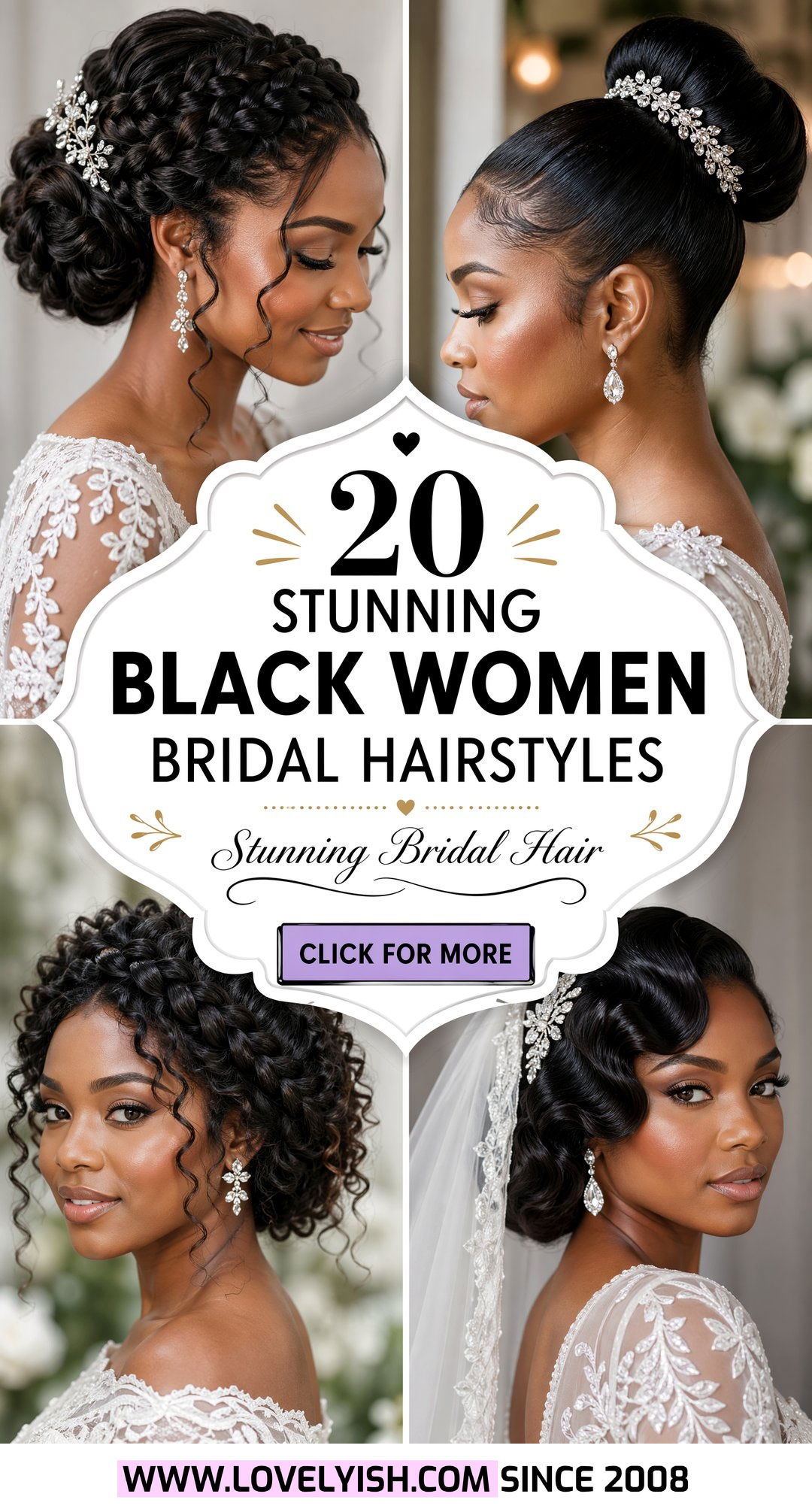 20 Stunning Black Women Bridal Hairstyle Ideas for Your Day - 20 Stunning Black Women Bridal Hairstyle Ideas for Your Day