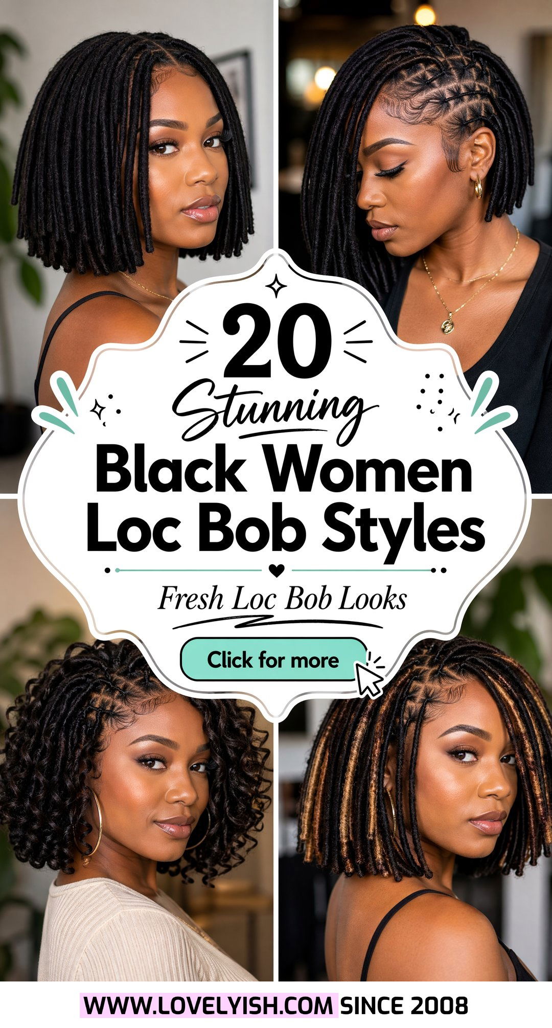 20 Stunning Black Women Loc Bob Styles for a Fresh Look - 20 Stunning Black Women Loc Bob Styles for a Fresh Look