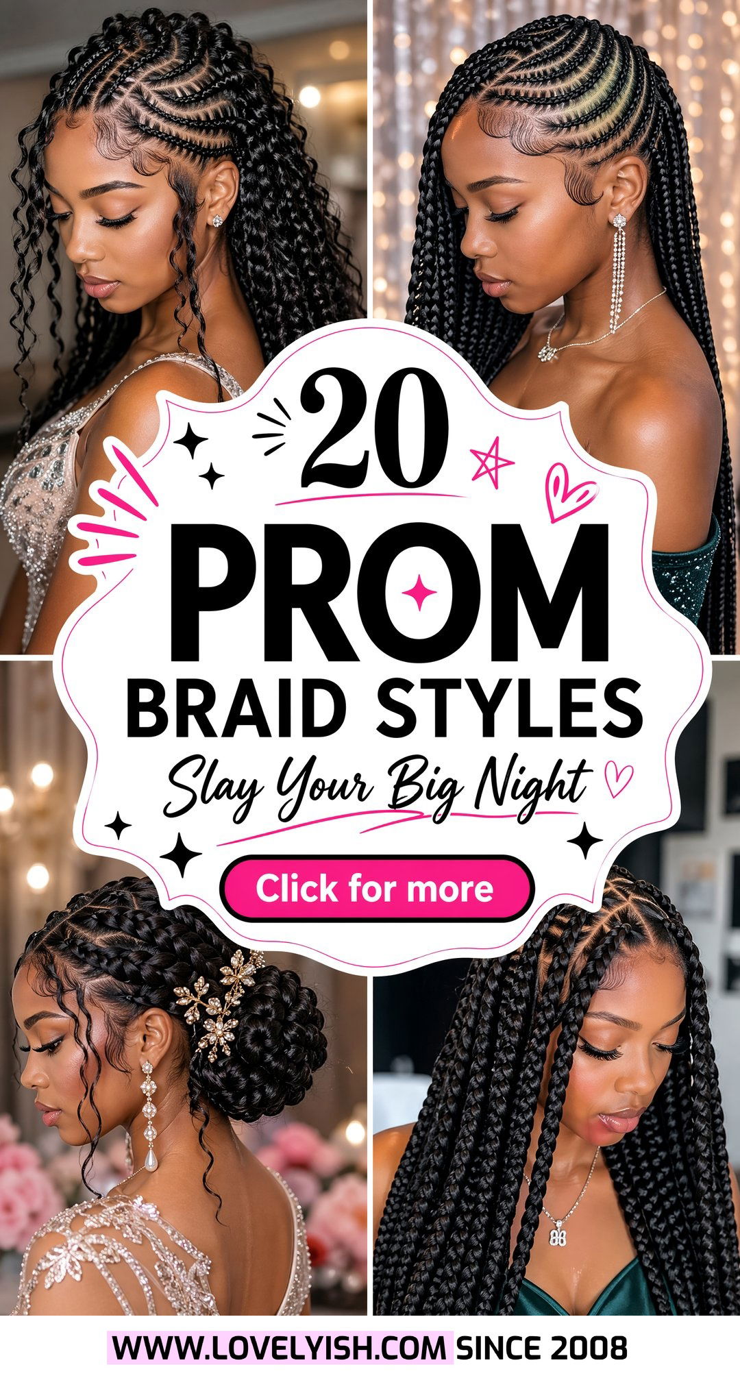 20 Stunning Black Women Prom Braid Styles for Your Big Night - 20 Stunning Black Women Prom Braid Styles for Your Big Night