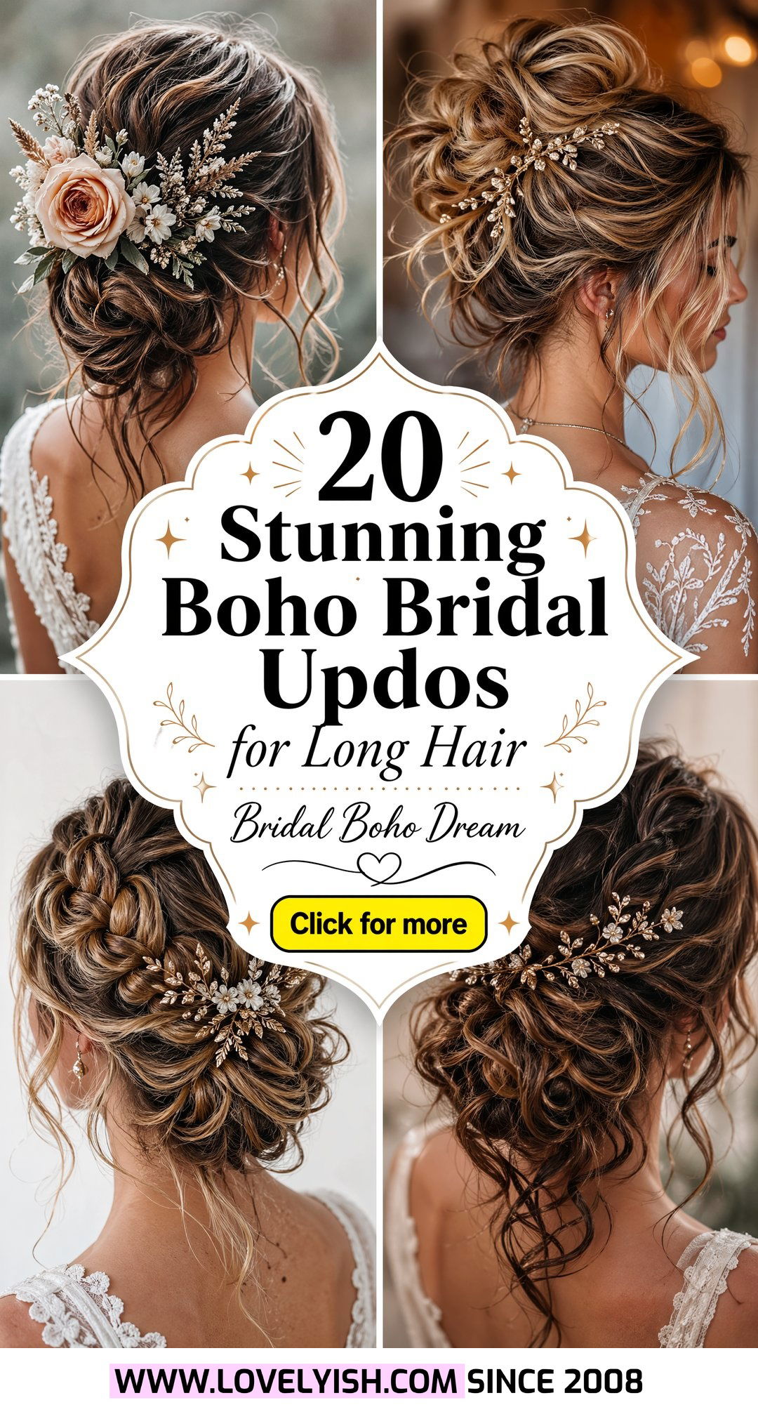 20 Stunning Boho Bridal Updo for Long Hair Ideas You Adore - 20 Stunning Boho Bridal Updo for Long Hair Ideas You Adore
