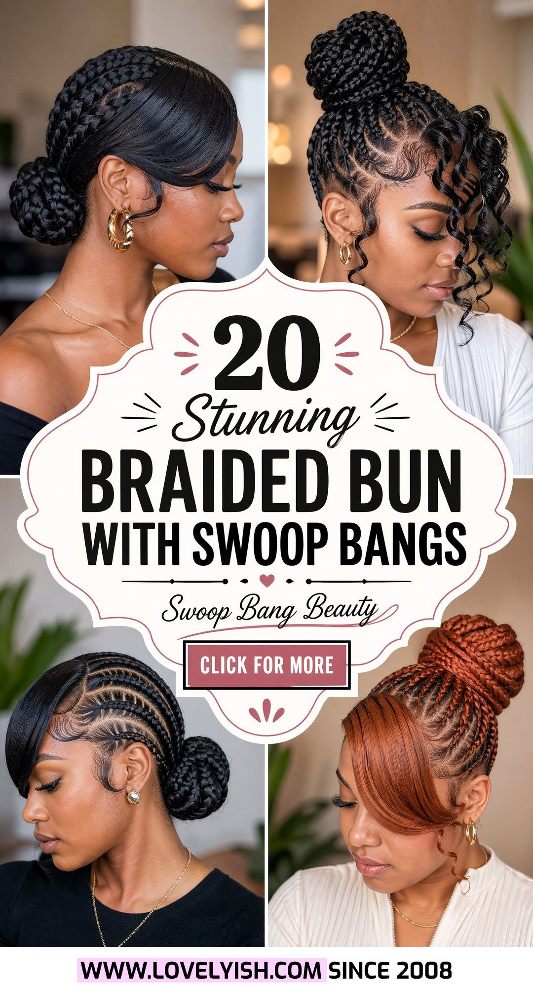 20 Stunning Braided Bun With Swoop Bangs Hairstyles to Try - 20 Stunning Braided Bun With Swoop Bangs Hairstyles to Try