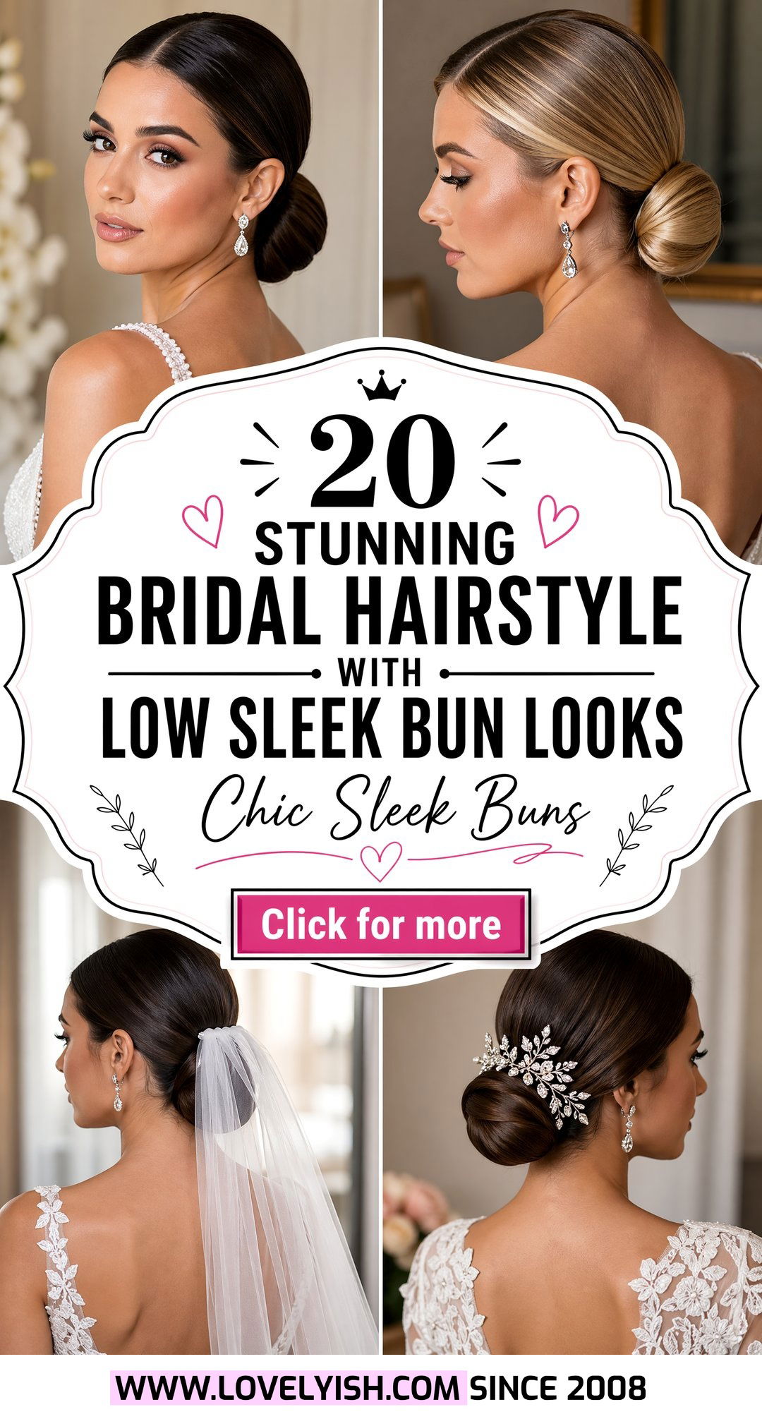 20 Stunning Bridal Hairstyle With Low Sleek Bun Looks - 20 Stunning Bridal Hairstyle With Low Sleek Bun Looks